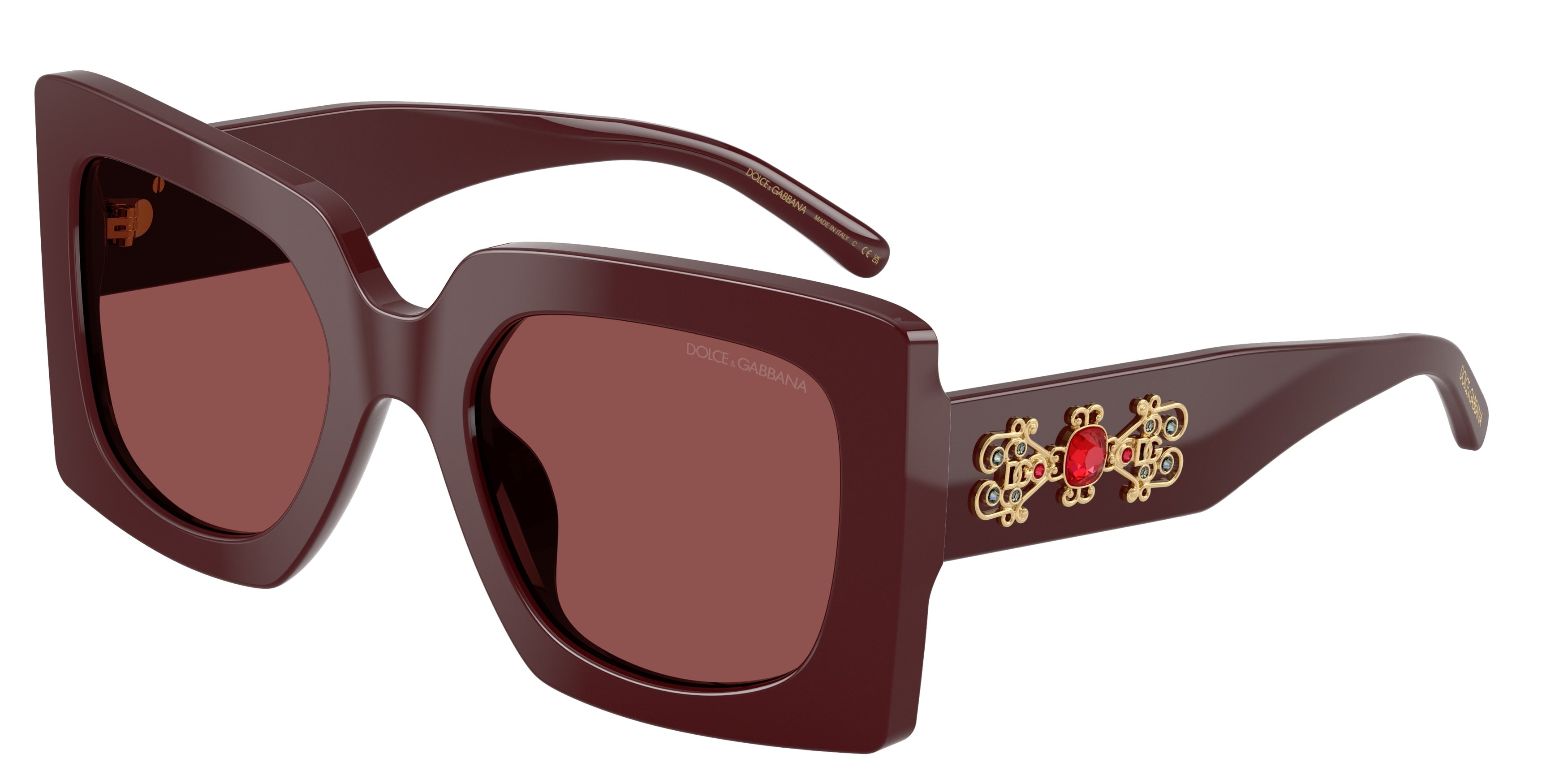 DOLCE & GABBANA DG4525B Square Sunglasses  309175-Bordeaux 54-145-22 - Color Map Red