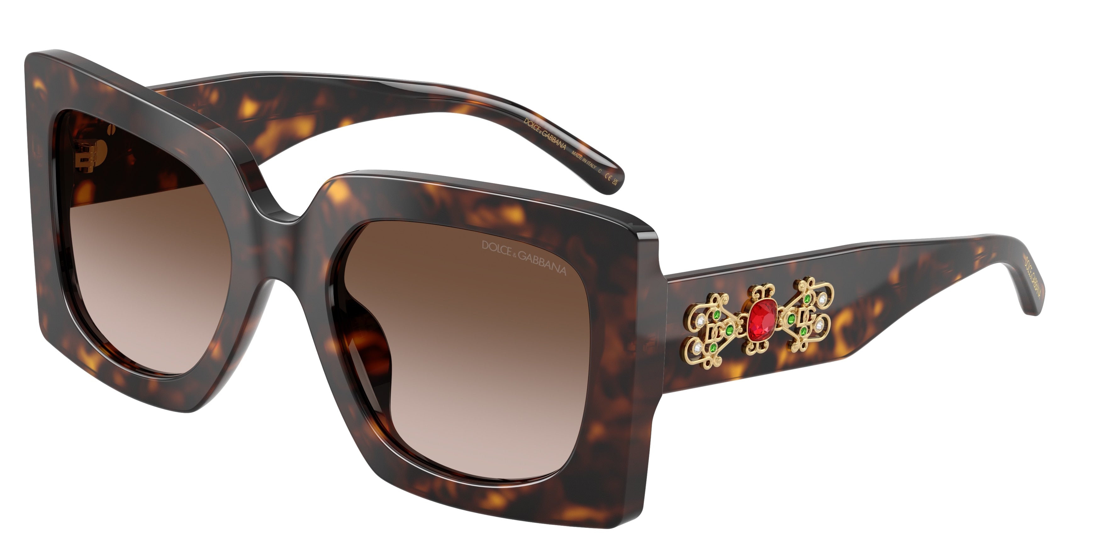 DOLCE & GABBANA DG4525B Square Sunglasses  502/13-Havana 54-145-22 - Color Map Tortoise
