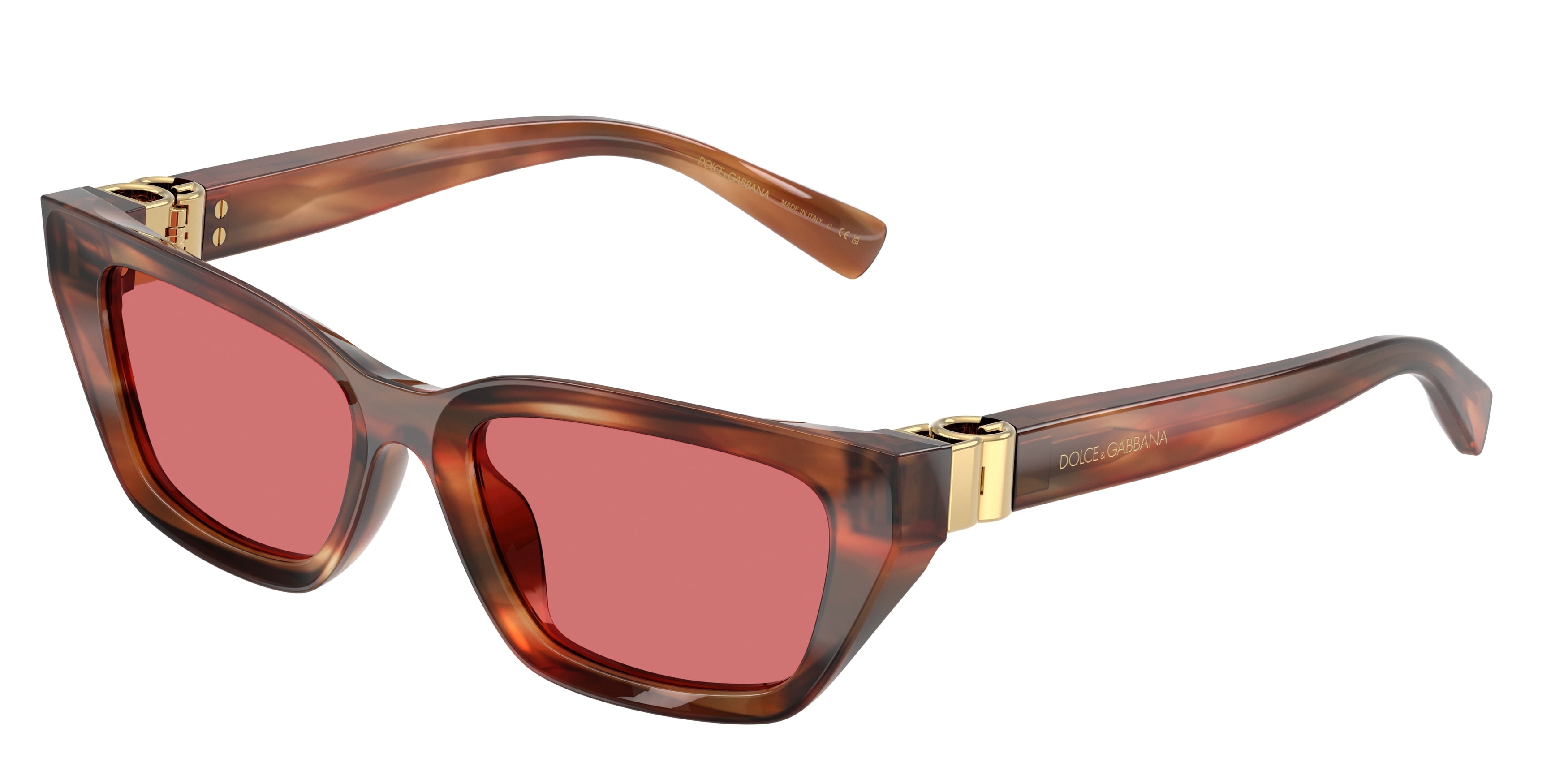 DOLCE & GABBANA DG4532 Cat Eye Sunglasses 322175-Striped Brown 53-140-18 - Color Map Tortoise