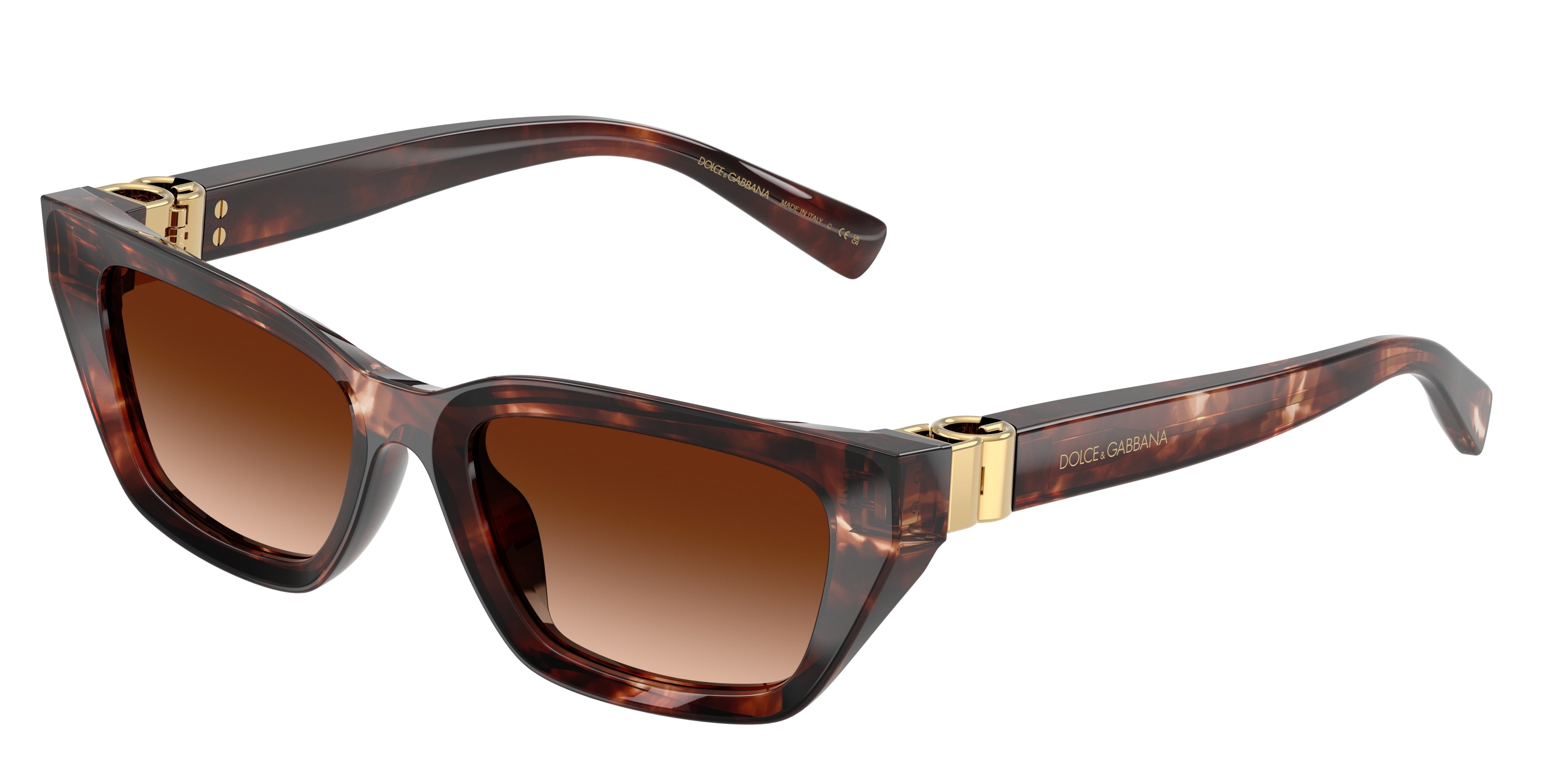 DOLCE & GABBANA DG4532 Cat Eye Sunglasses 322274-Dark Red Havana 53-140-18 - Color Map Red