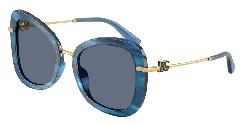 DOLCE & GABBANA DG4535 Butterfly Sunglasses 347272-Striped Blue 53-145-21 - Color Map Blue