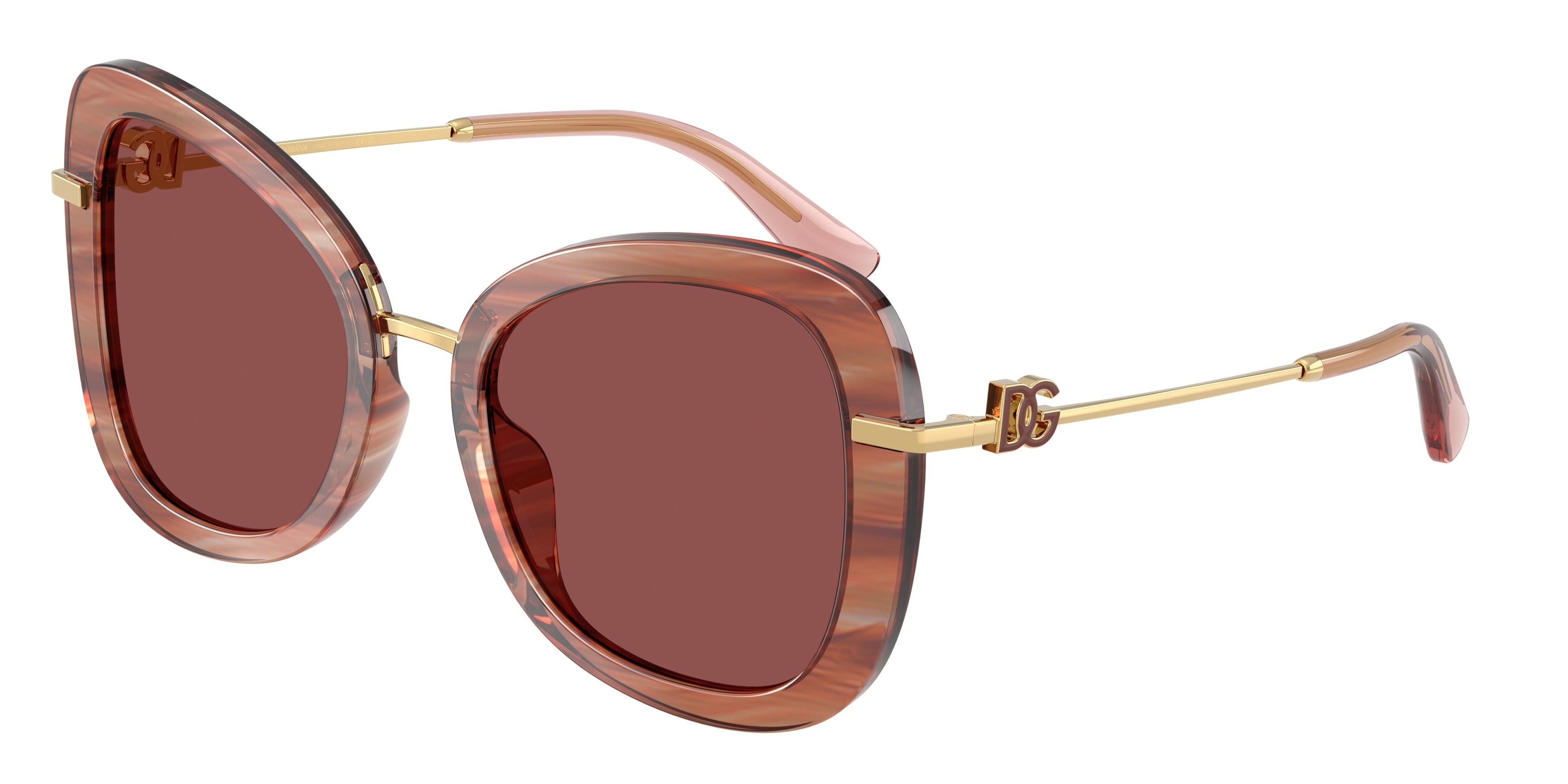 DOLCE & GABBANA DG4535 Butterfly Sunglasses 347375-Striped Red 53-145-21 - Color Map Red