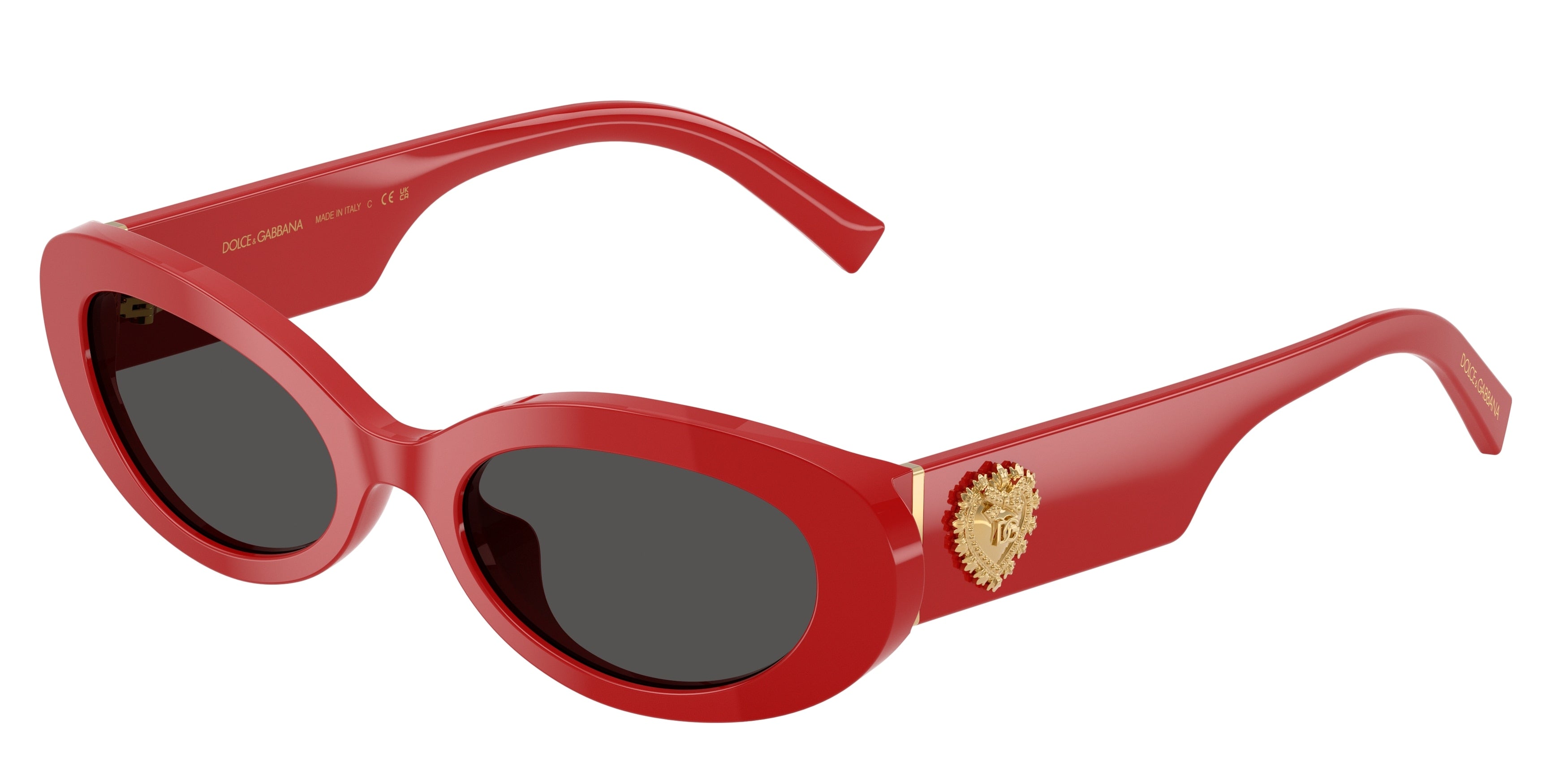 DOLCE & GABBANA DG4537 Oval Sunglasses 308887-Full Red 53-145-19 - Color Map Red