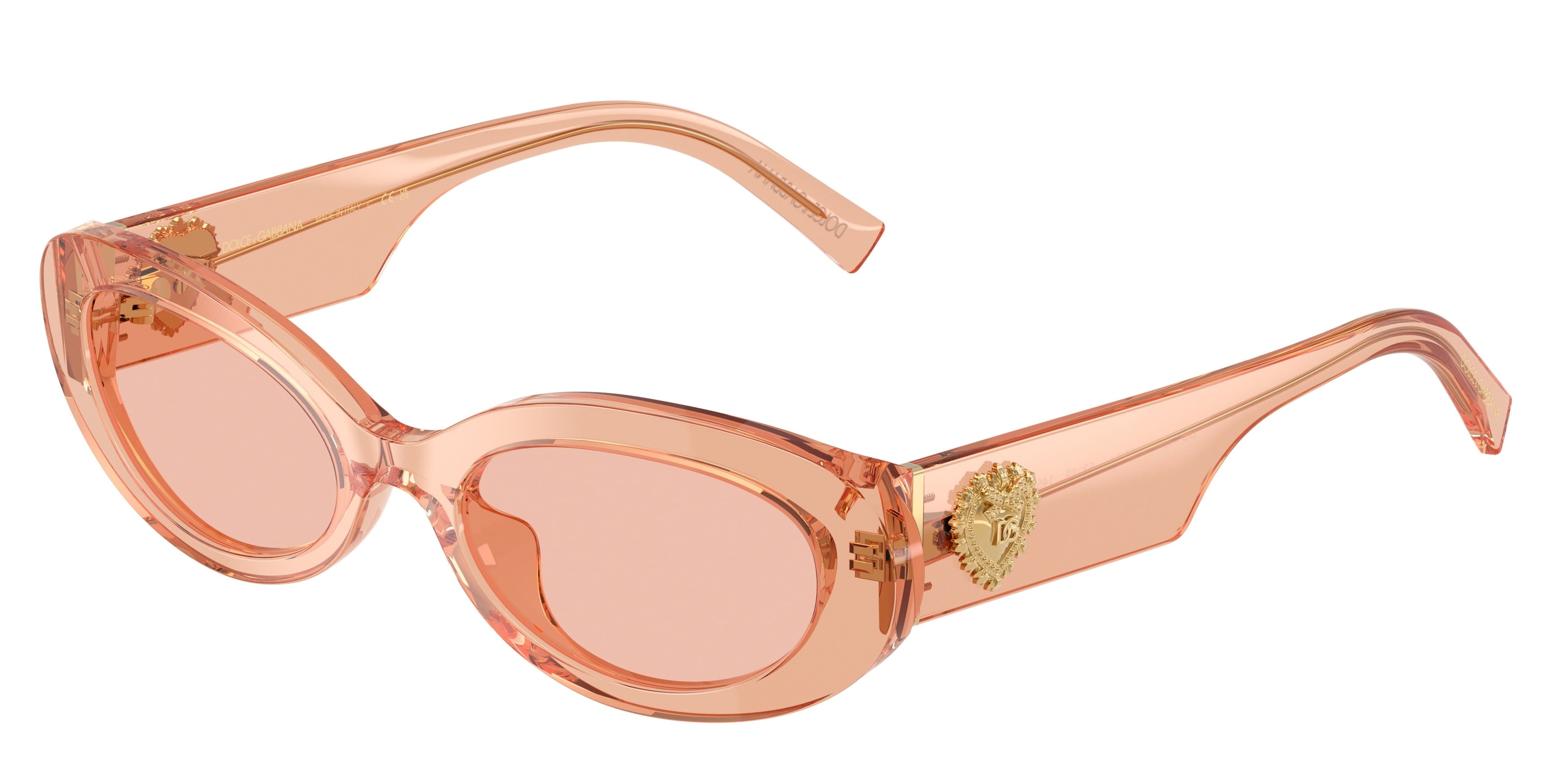 DOLCE & GABBANA DG4537 Oval Sunglasses 322684-Nude Transparent 53-145-19 - Color Map Pink