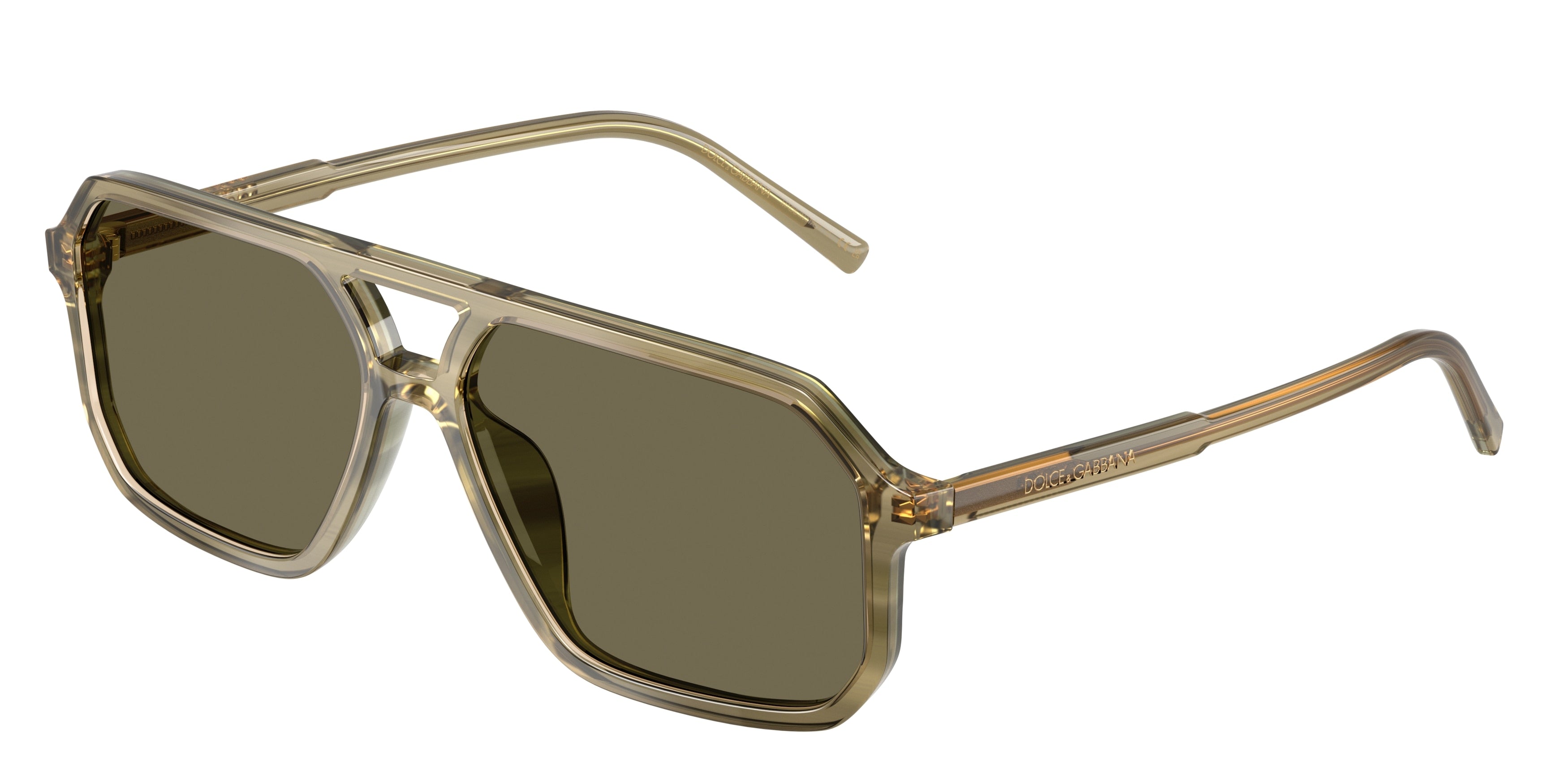 DOLCE & GABBANA DG4541 Pilot Sunglasses 3480/3-Green On Striped Green 59-145-15 - Color Map Green