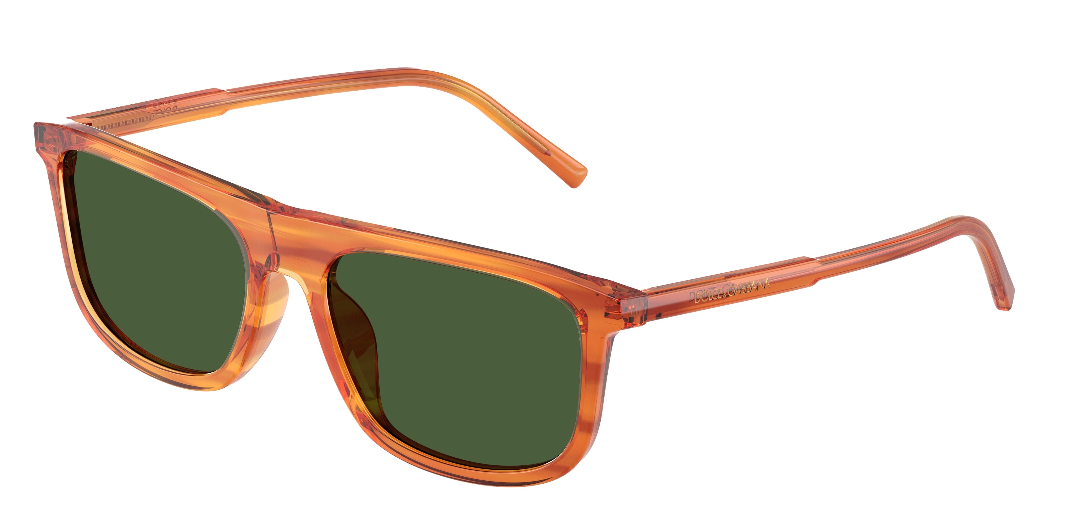 DOLCE & GABBANA DG4542 Square Sunglasses 348371-Camel On Striped Ginger 56-145-18 - Color Map Brown