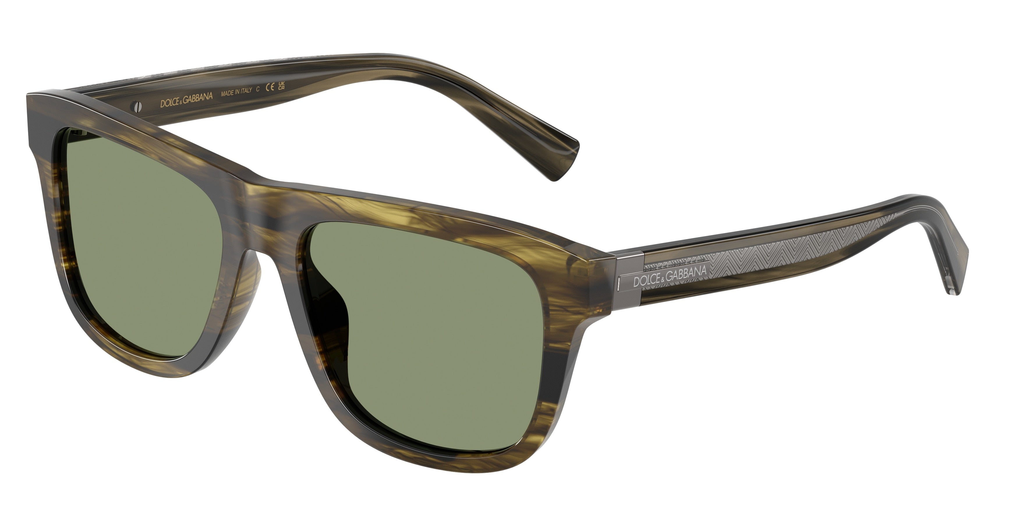 DOLCE & GABBANA DG4545 Square Sunglasses 306682-Striped Green 55-145-18 - Color Map Green