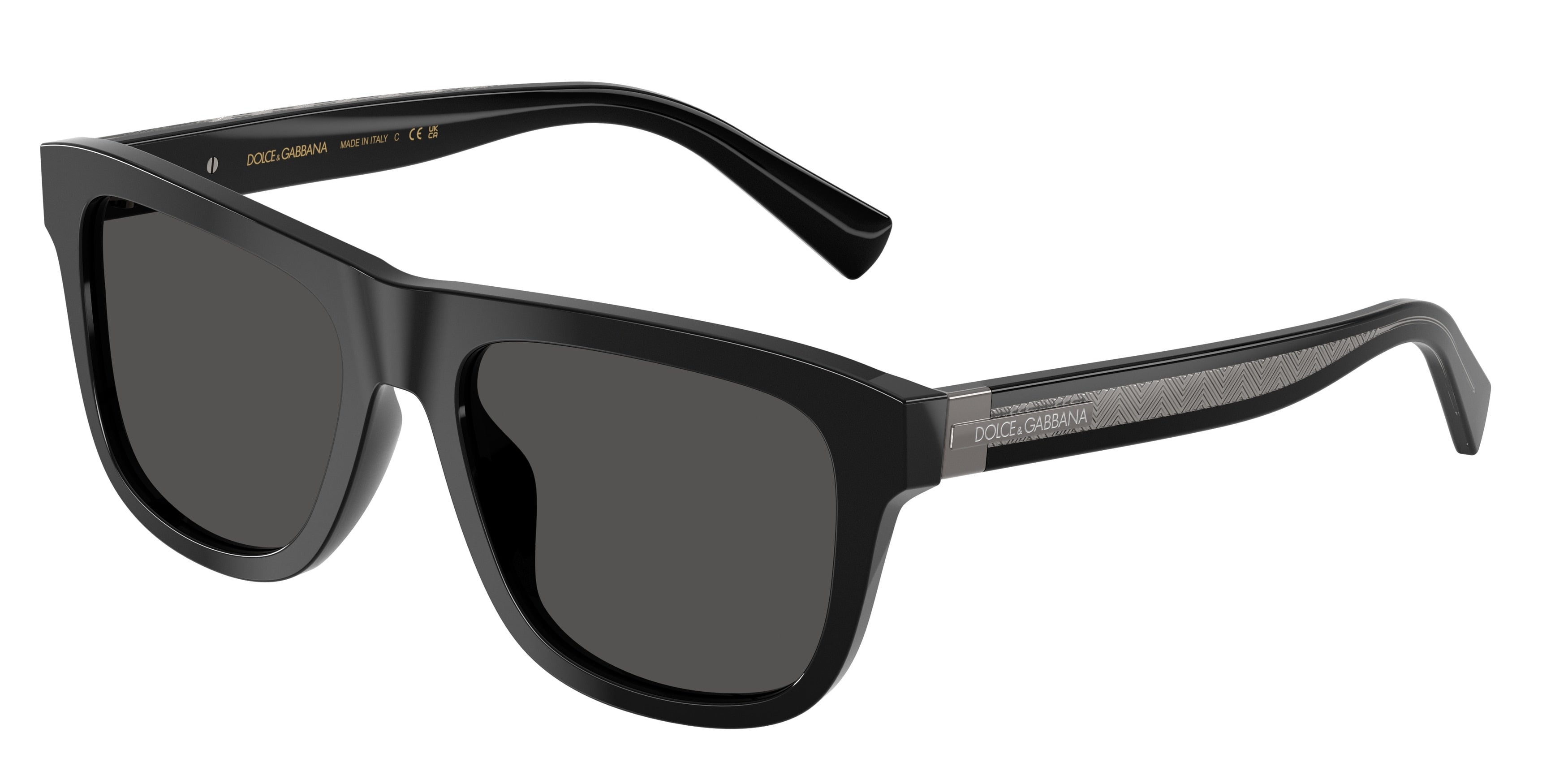 DOLCE & GABBANA DG4545 Square Sunglasses 501/87-Black 55-145-18 - Color Map Black