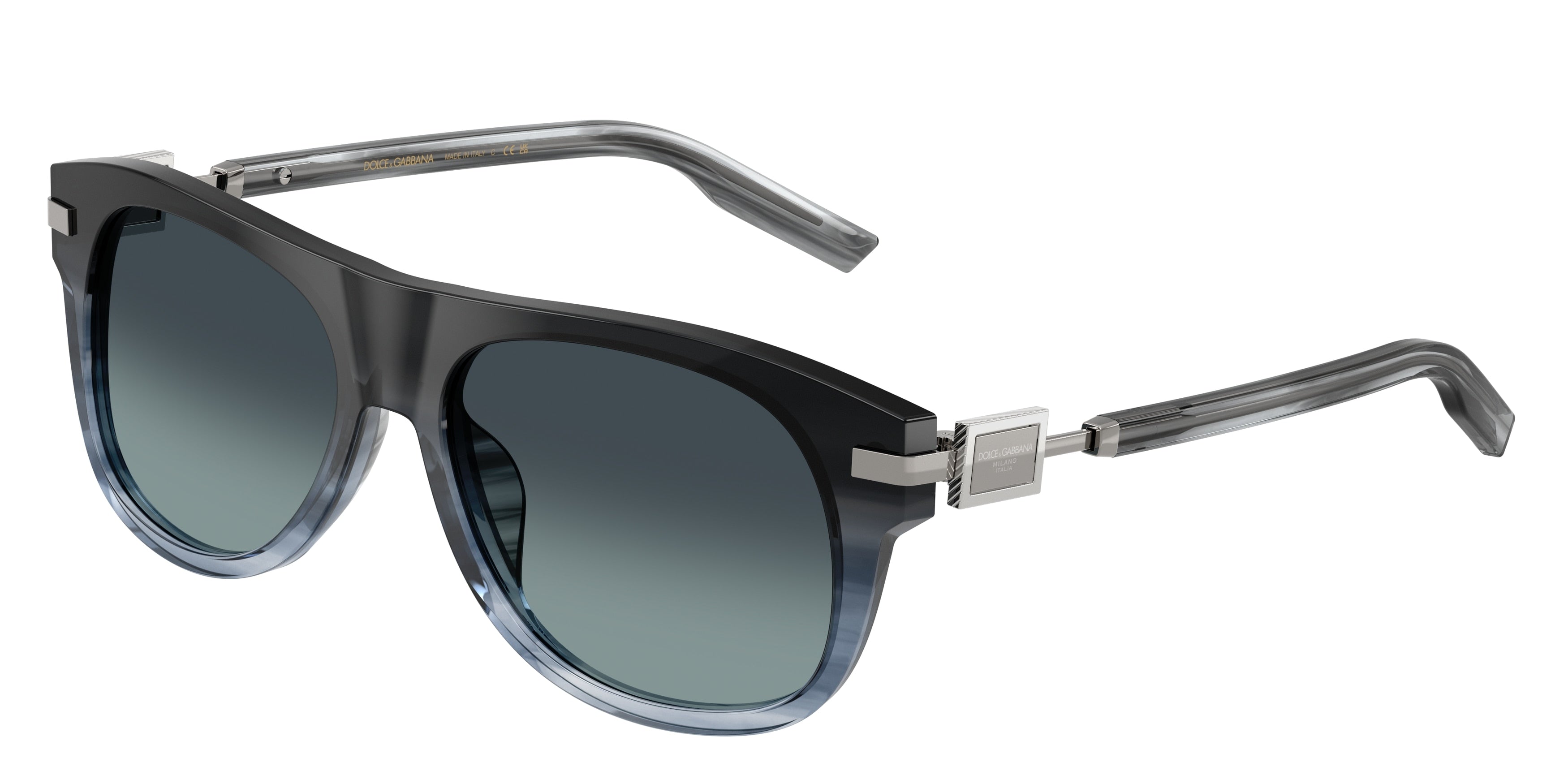 DOLCE & GABBANA DG4546 Square Sunglasses 348519-Gradient Striped Blue 56-145-16 - Color Map Blue