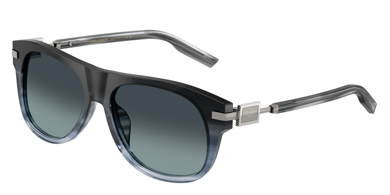 DOLCE & GABBANA DG4546 Square Sunglasses 348519-Gradient Striped Blue 56-145-16 - Color Map Blue