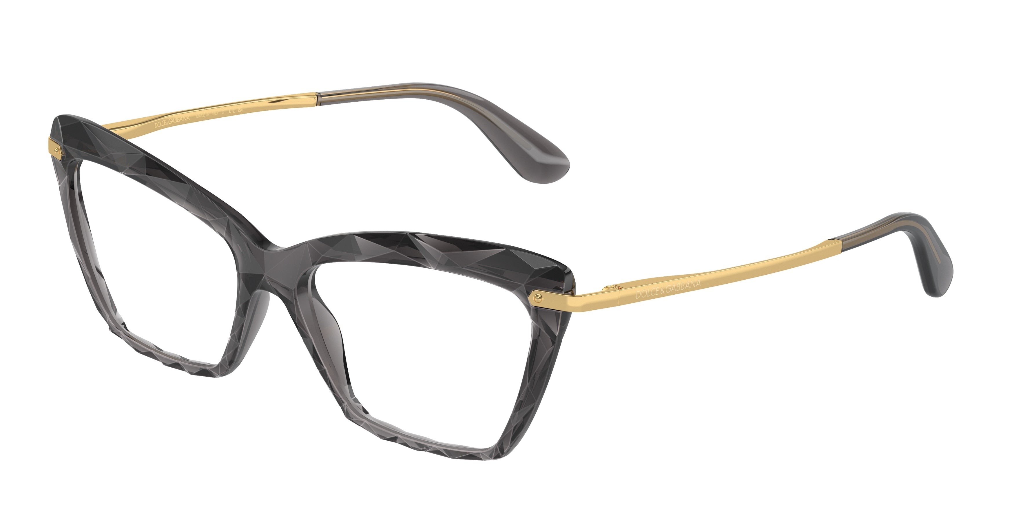 DOLCE & GABBANA DG5025 Cat Eye Eyeglasses 504-Transparent Grey 53-140-15 - Color Map Grey