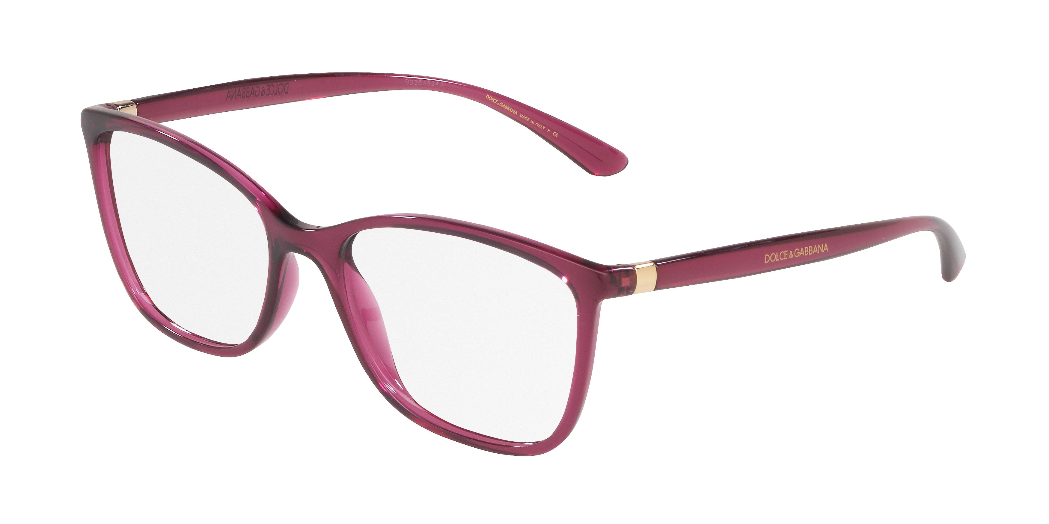 DOLCE & GABBANA DG5026 Rectangle Eyeglasses  1754-Transparent Dark Cherry 54-140-17 - Color Map Red