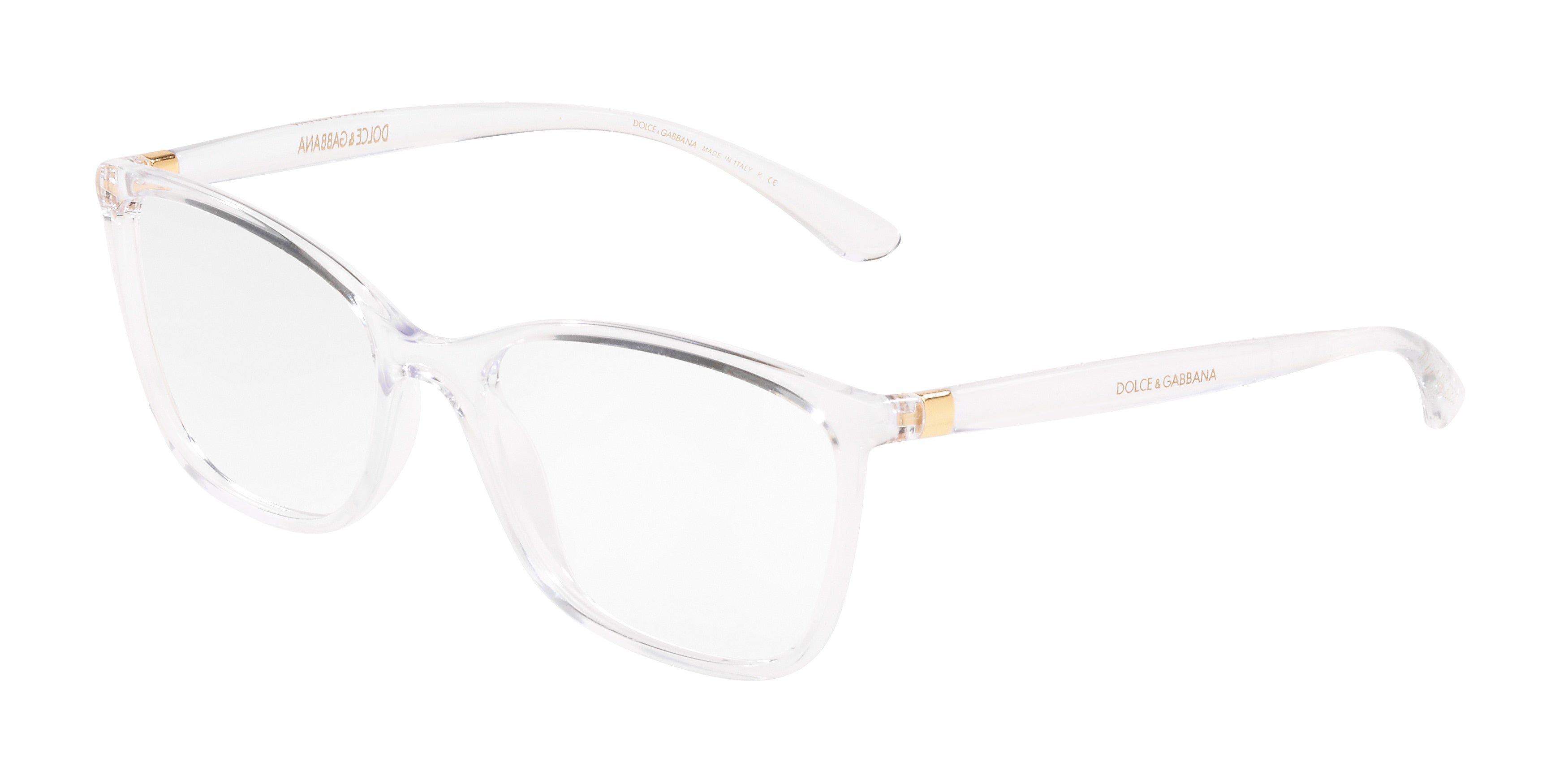 DOLCE & GABBANA DG5026 Rectangle Eyeglasses 3133-Crystal 54-140-17 - Color Map Transparent