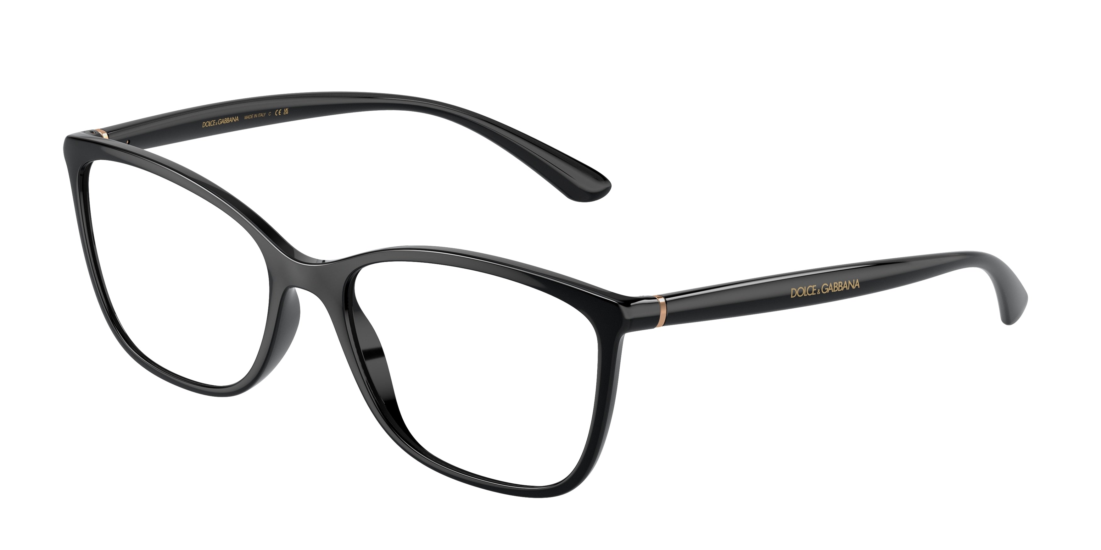 DOLCE & GABBANA DG5026 Rectangle Eyeglasses 501-Black 54-140-17 - Color Map Black