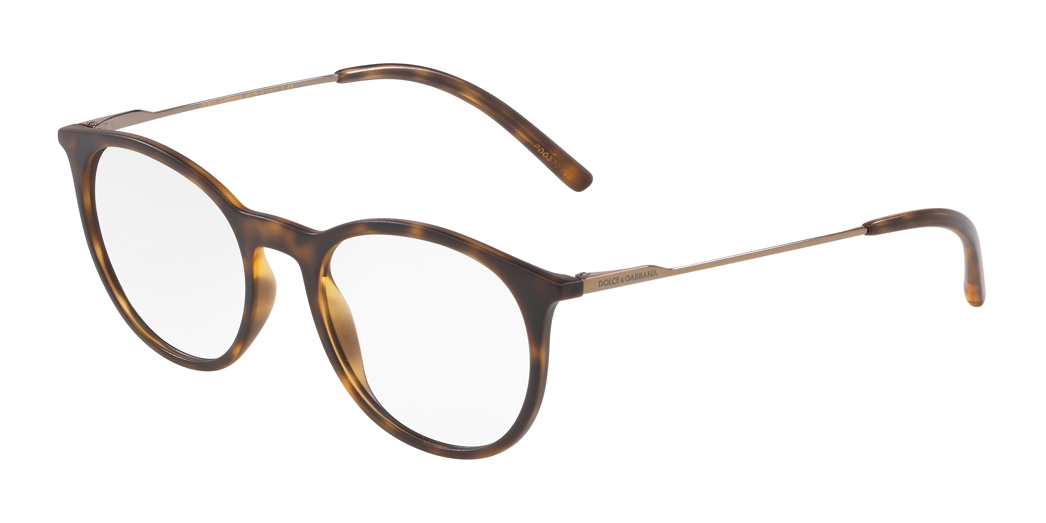 DOLCE & GABBANA DG5031 Phantos Eyeglasses 1935-Matte Havana 51-140-19 - Color Map Tortoise