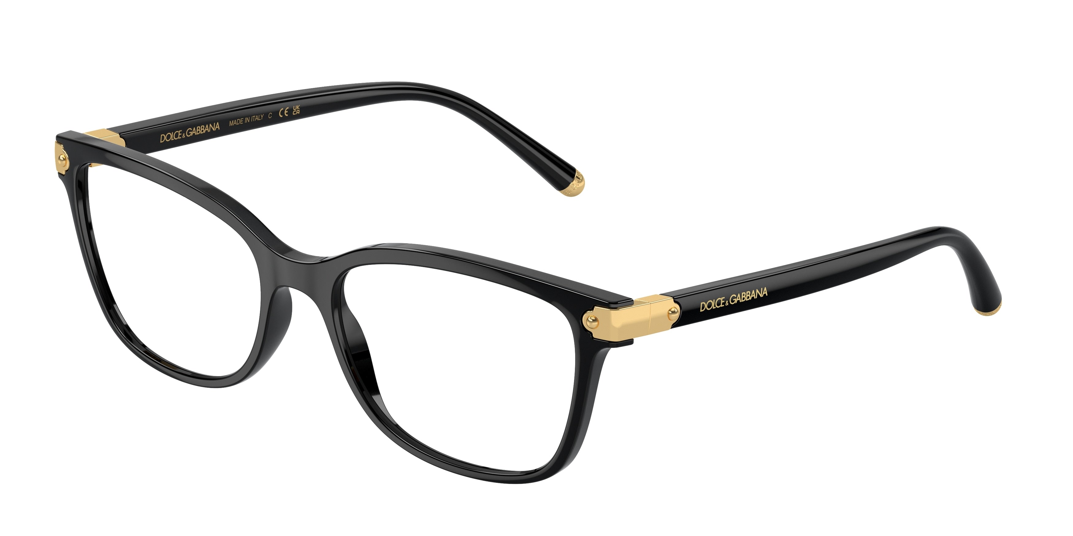 DOLCE & GABBANA DG5036 Butterfly Eyeglasses 501-Black 53-140-17 - Color Map Black