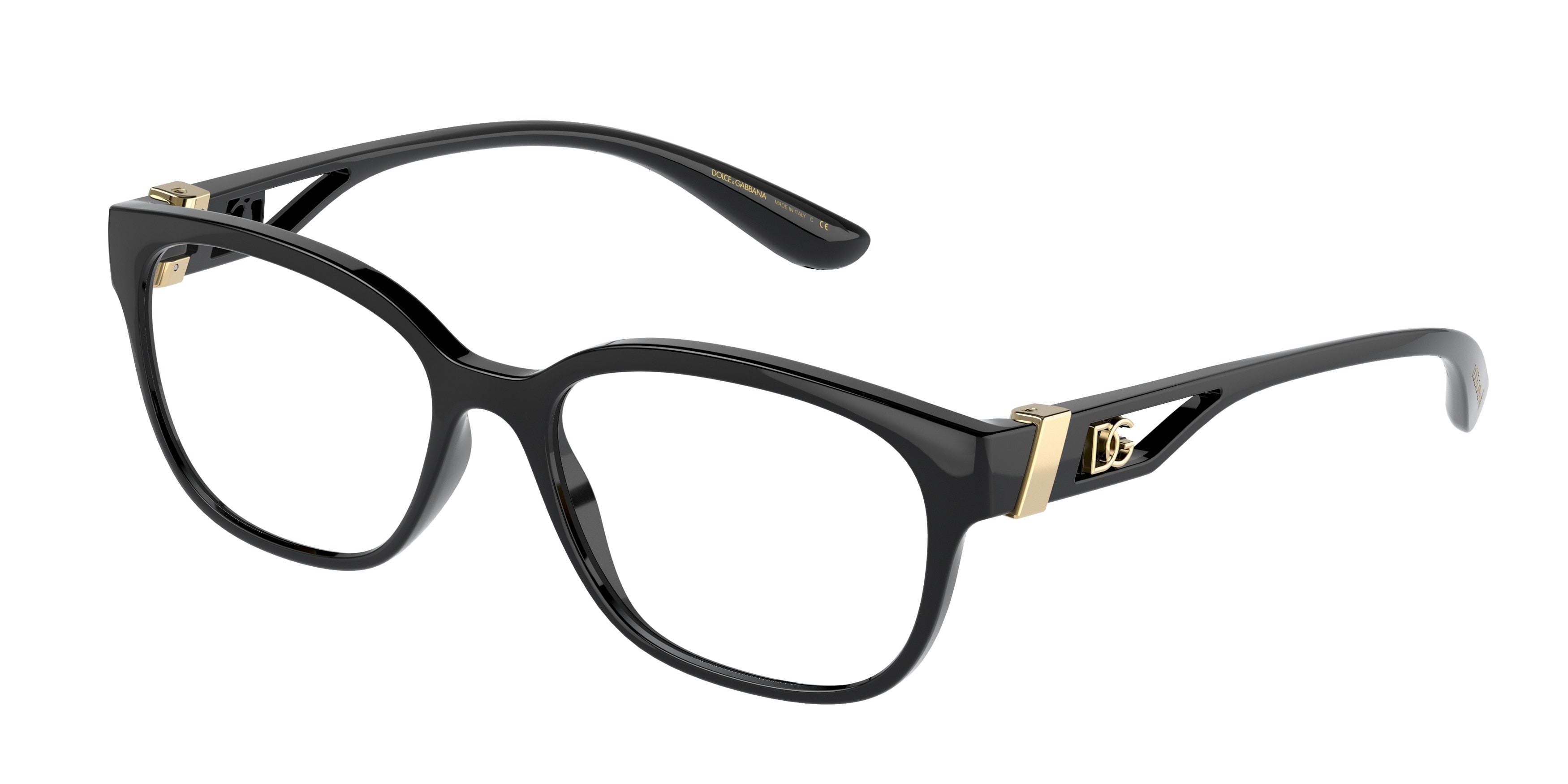 DOLCE & GABBANA DG5066 Square Eyeglasses 501-Black 54-140-17 - Color Map Black