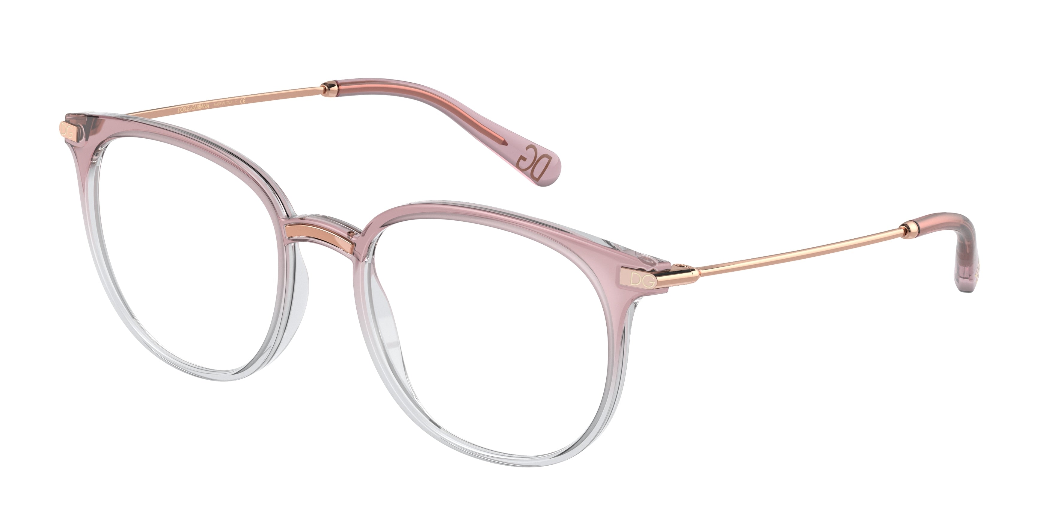 DOLCE & GABBANA DG5071 Phantos Eyeglasses 3303-Pink Pastel Gradient Crystal 52-140-19 - Color Map Pink