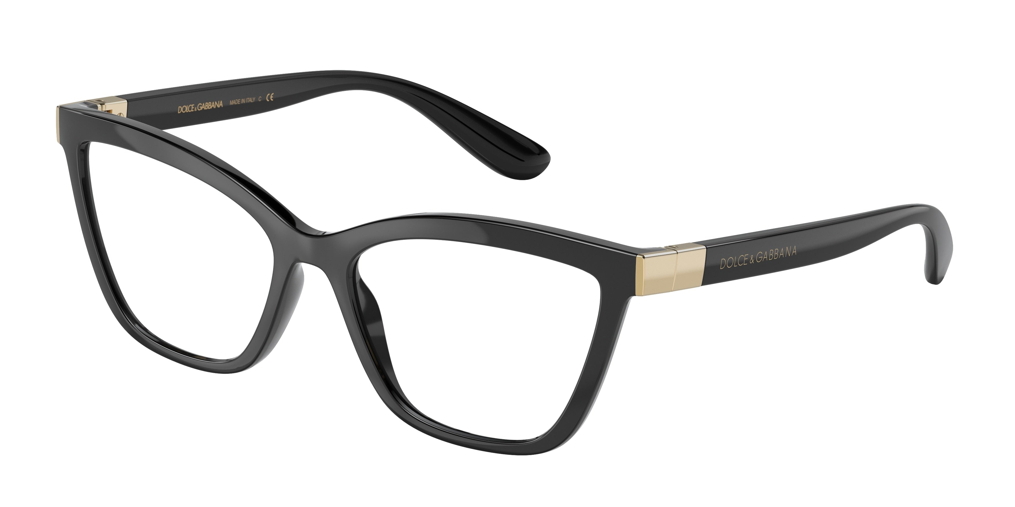 DOLCE & GABBANA DG5076 Cat Eye Eyeglasses 501-Black 55-140-17 - Color Map Black