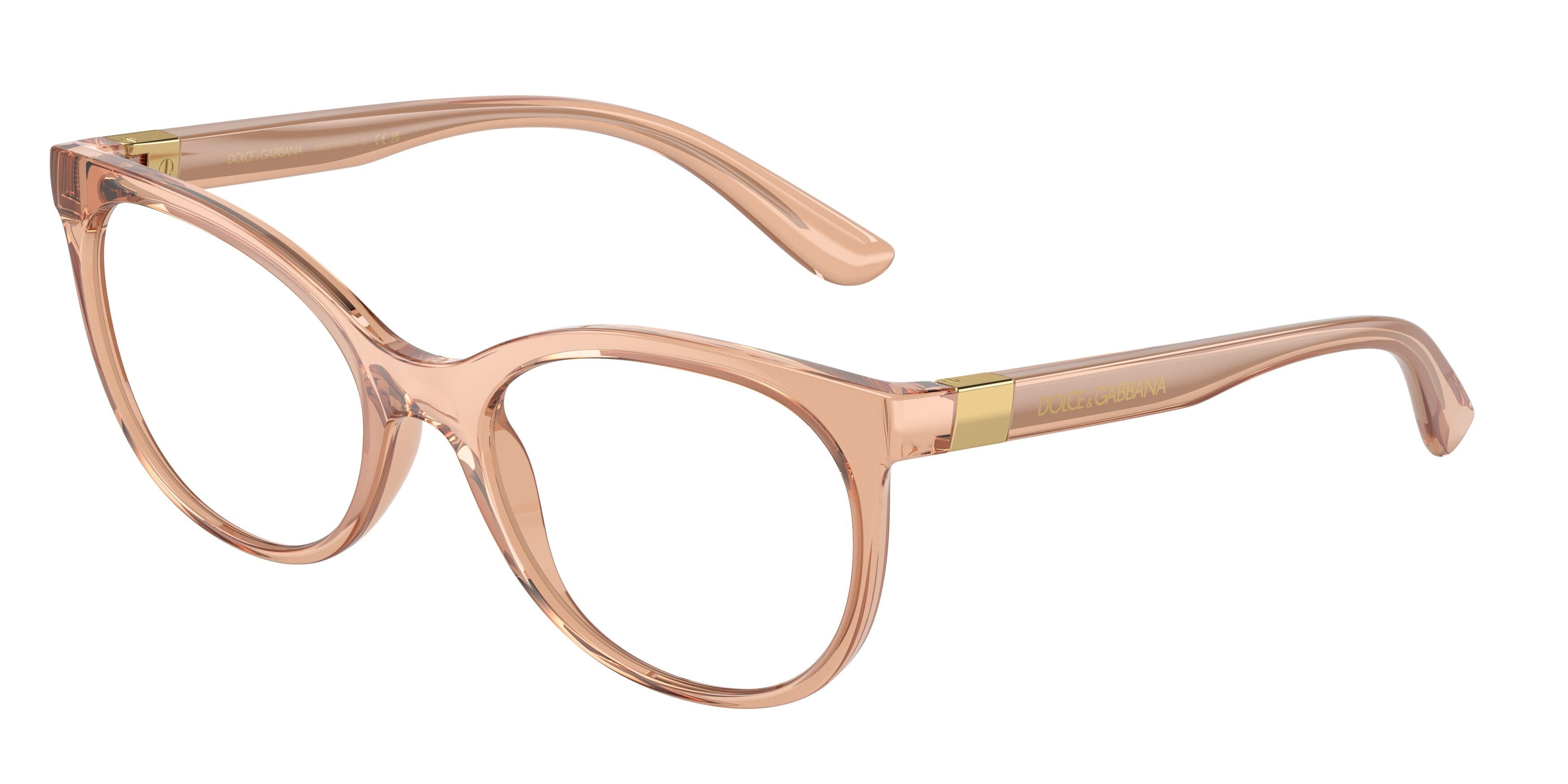 DOLCE & GABBANA DG5084 Cat Eye Eyeglasses 3399-Transparent Beige 53-145-19 - Color Map Brown