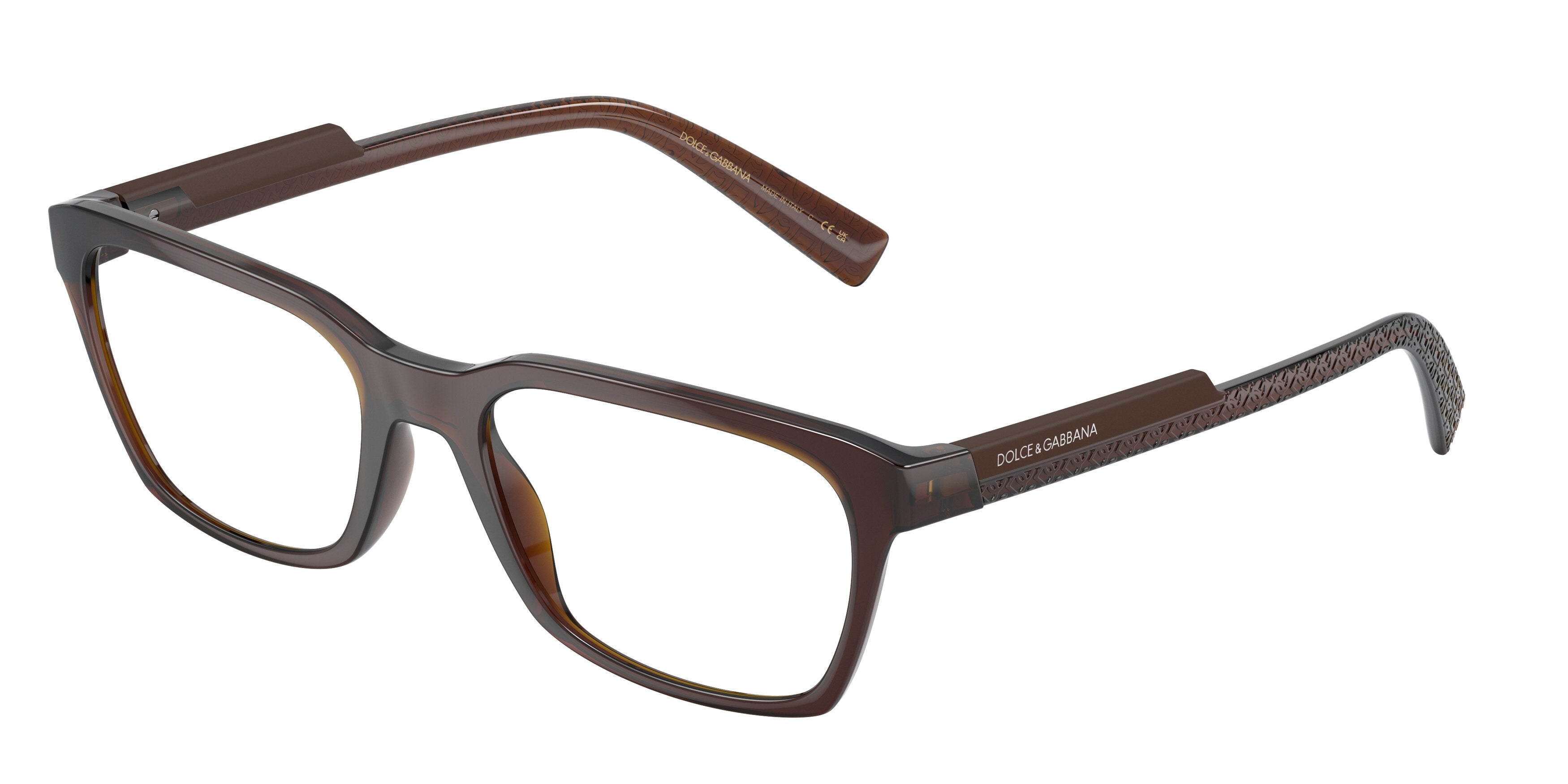 DOLCE & GABBANA DG5088 Rectangle Eyeglasses 3295-Tobacco 55-145-19 - Color Map Brown