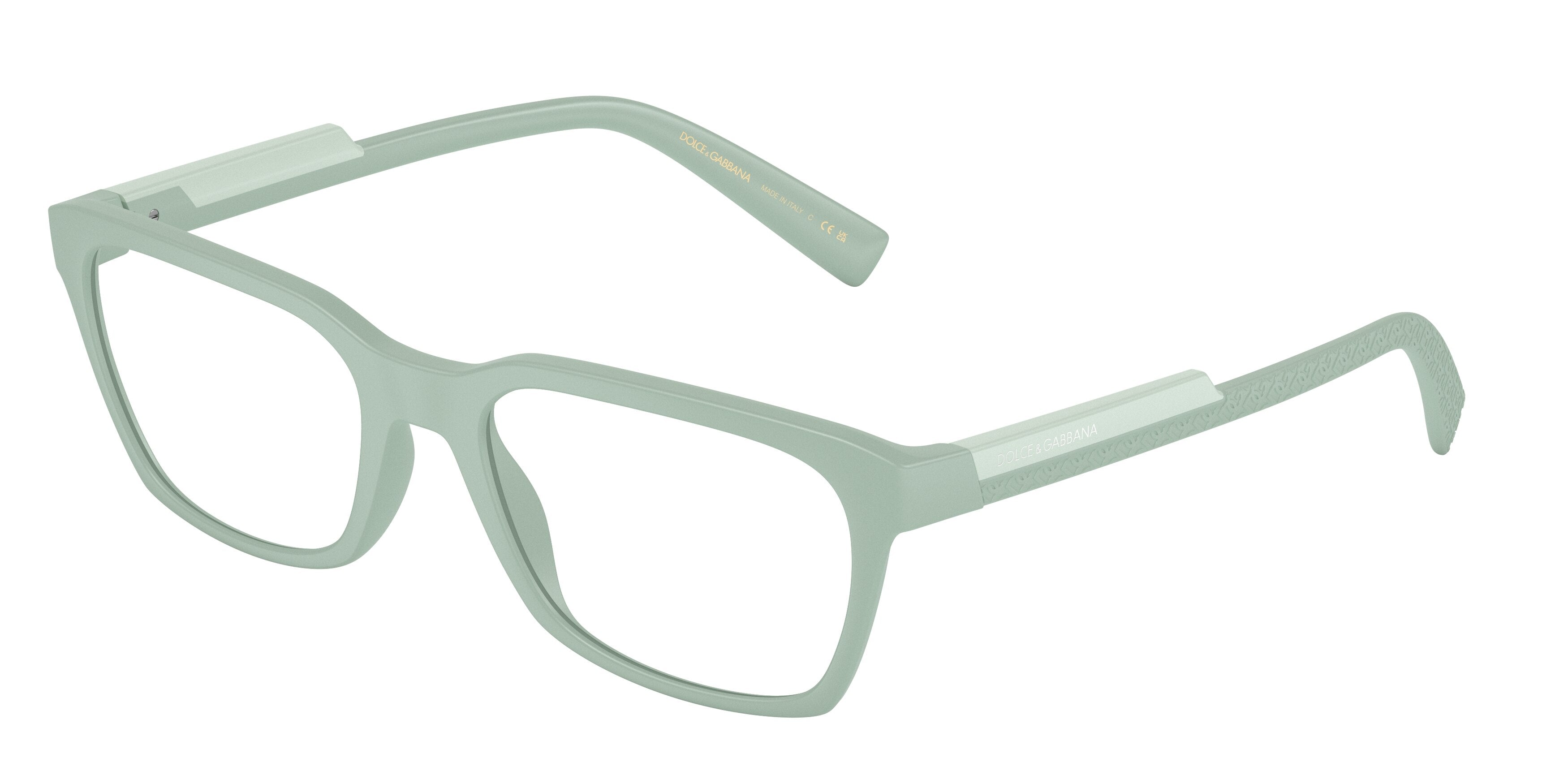DOLCE & GABBANA DG5088 Rectangle Eyeglasses 3395-Matte Torquise 55-145-19 - Color Map Blue