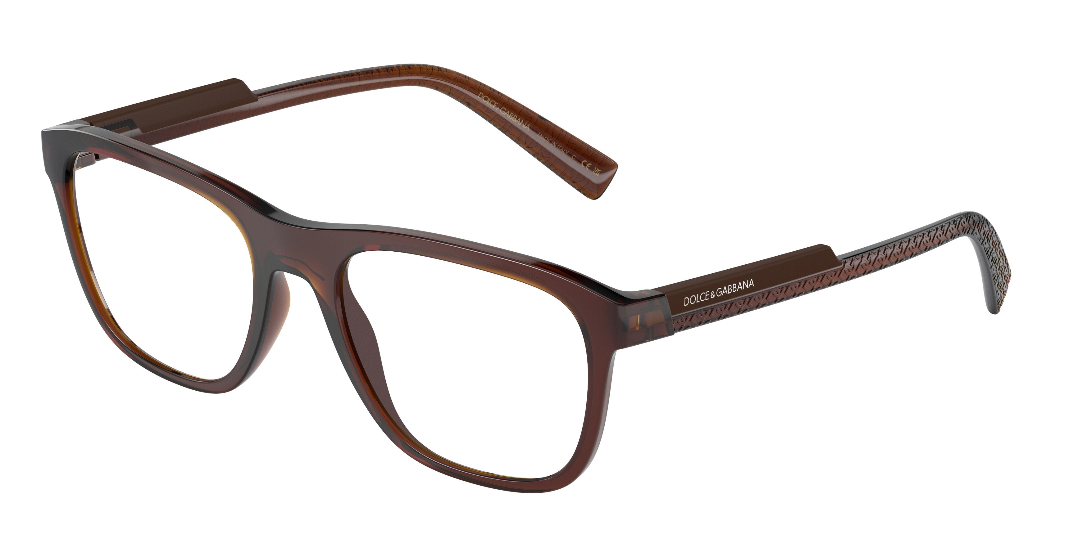 DOLCE & GABBANA DG5089 Rectangle Eyeglasses 3295-Tobacco 56-145-19 - Color Map Brown