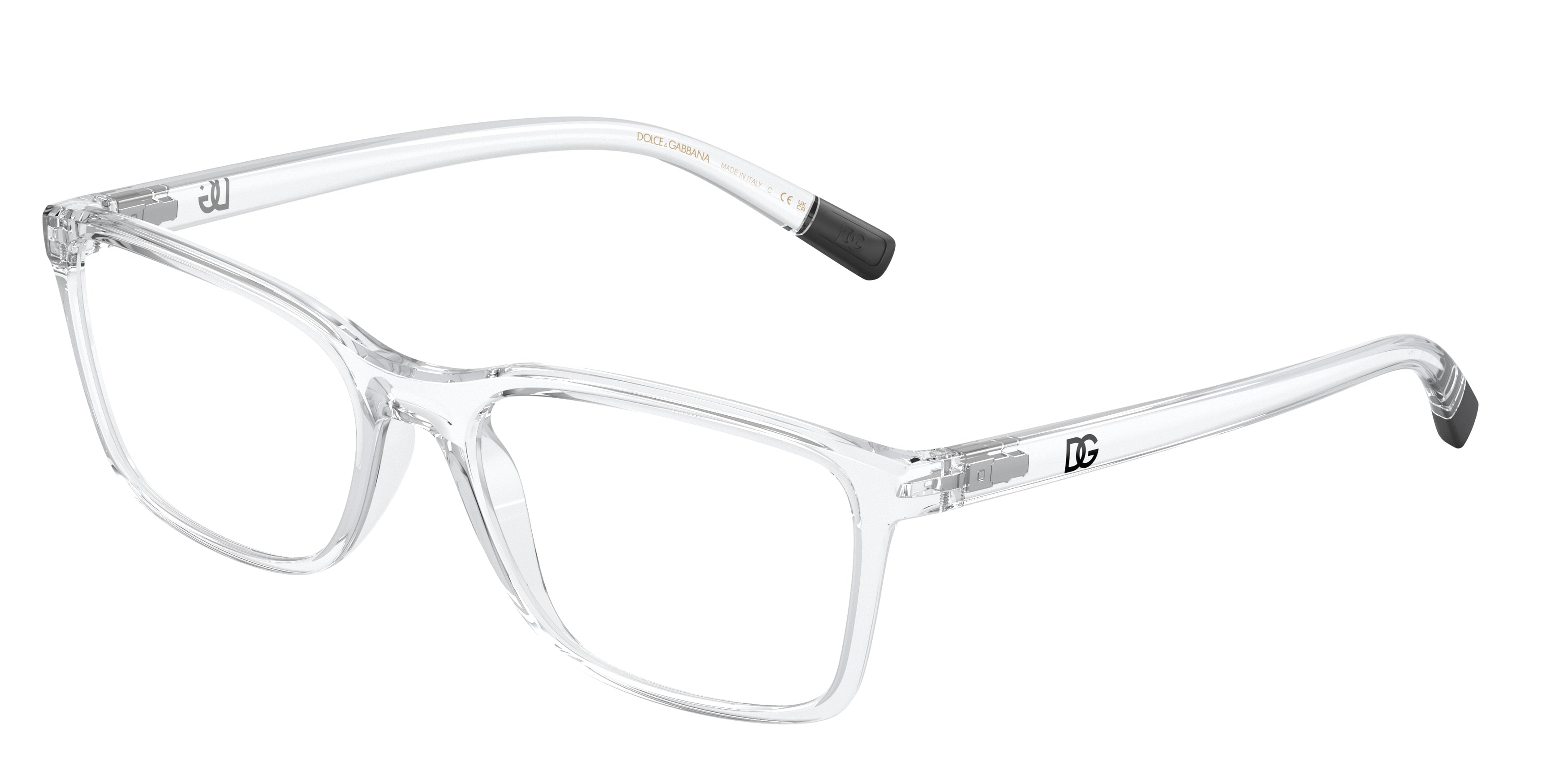 DOLCE & GABBANA DG5091 Rectangle Eyeglasses 3133-Crystal 57-145-18 - Color Map Transparent
