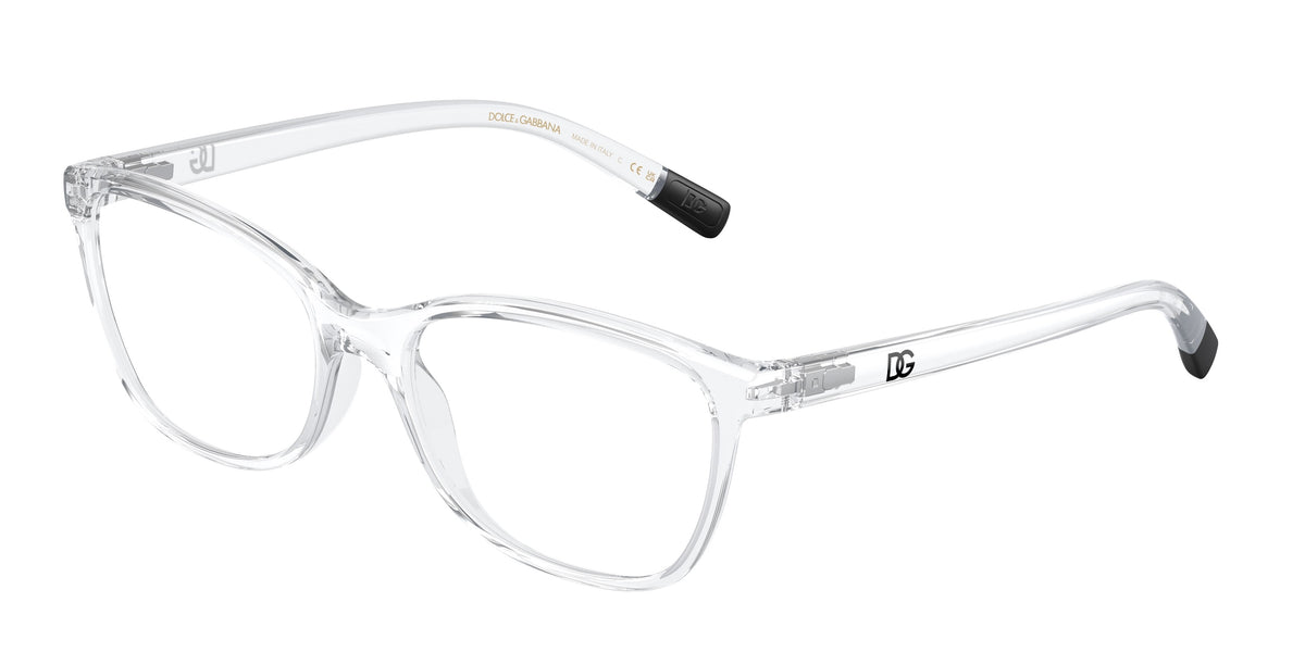 DOLCE & GABBANA DG5092 Rectangle Eyeglasses 3133-Crystal 55-140-17 - Color Map Transparent