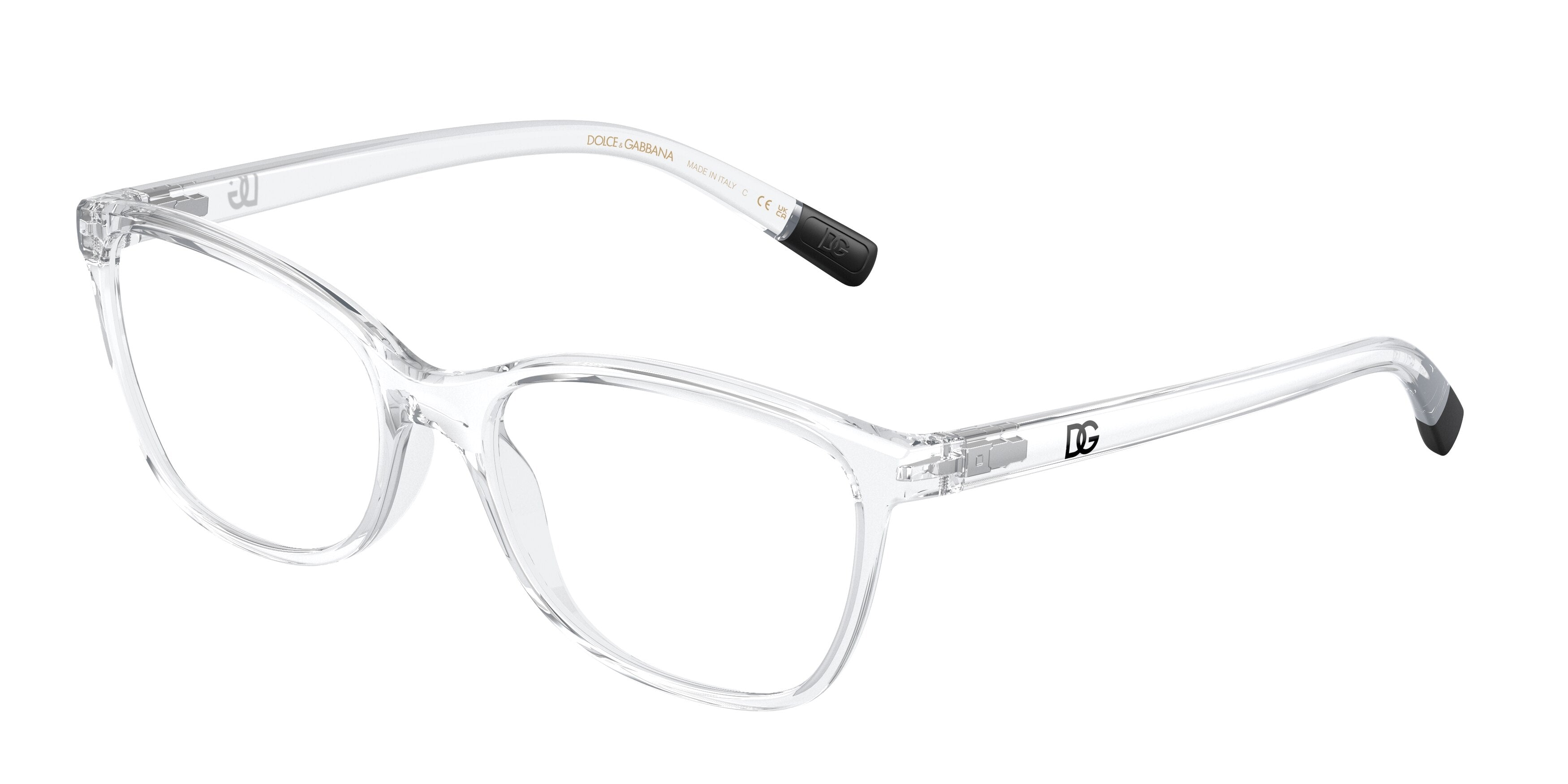 DOLCE & GABBANA DG5092 Rectangle Eyeglasses 3133-Crystal 55-140-17 - Color Map Transparent