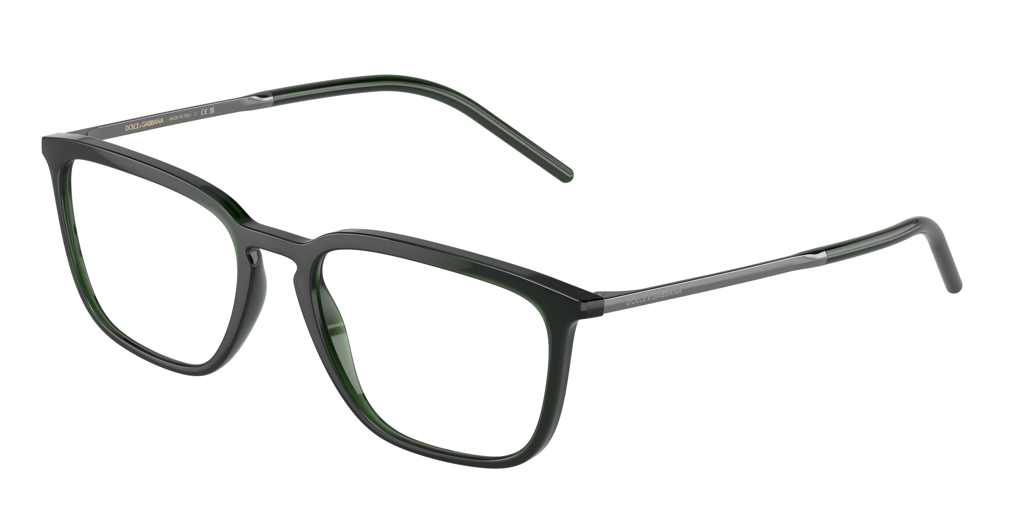 DOLCE & GABBANA DG5098 Square Eyeglasses 3008-Transparent Green 54-145-18 - Color Map Green