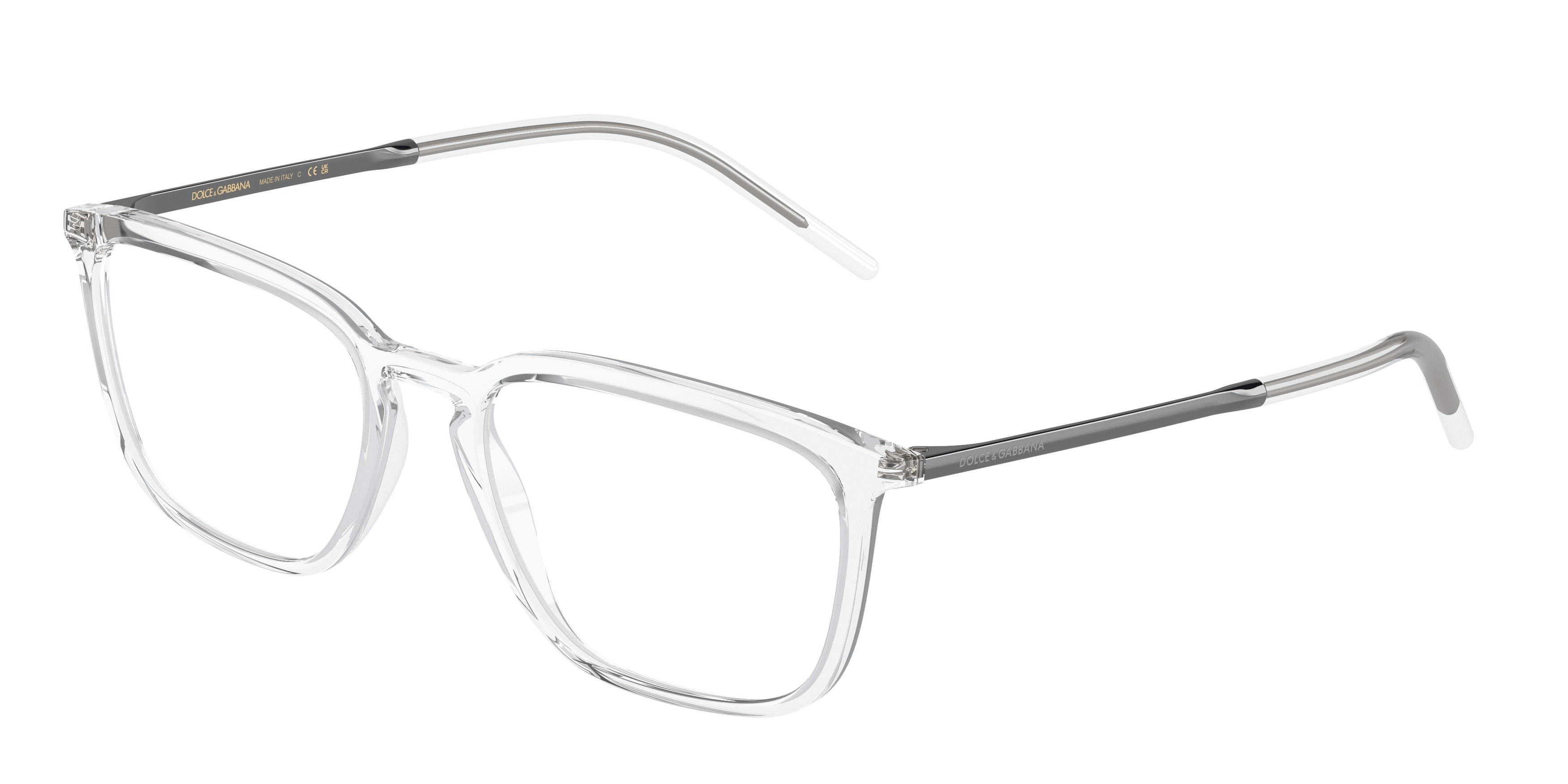 DOLCE & GABBANA DG5098 Square Eyeglasses 3133-Crystal 54-145-18 - Color Map Transparent