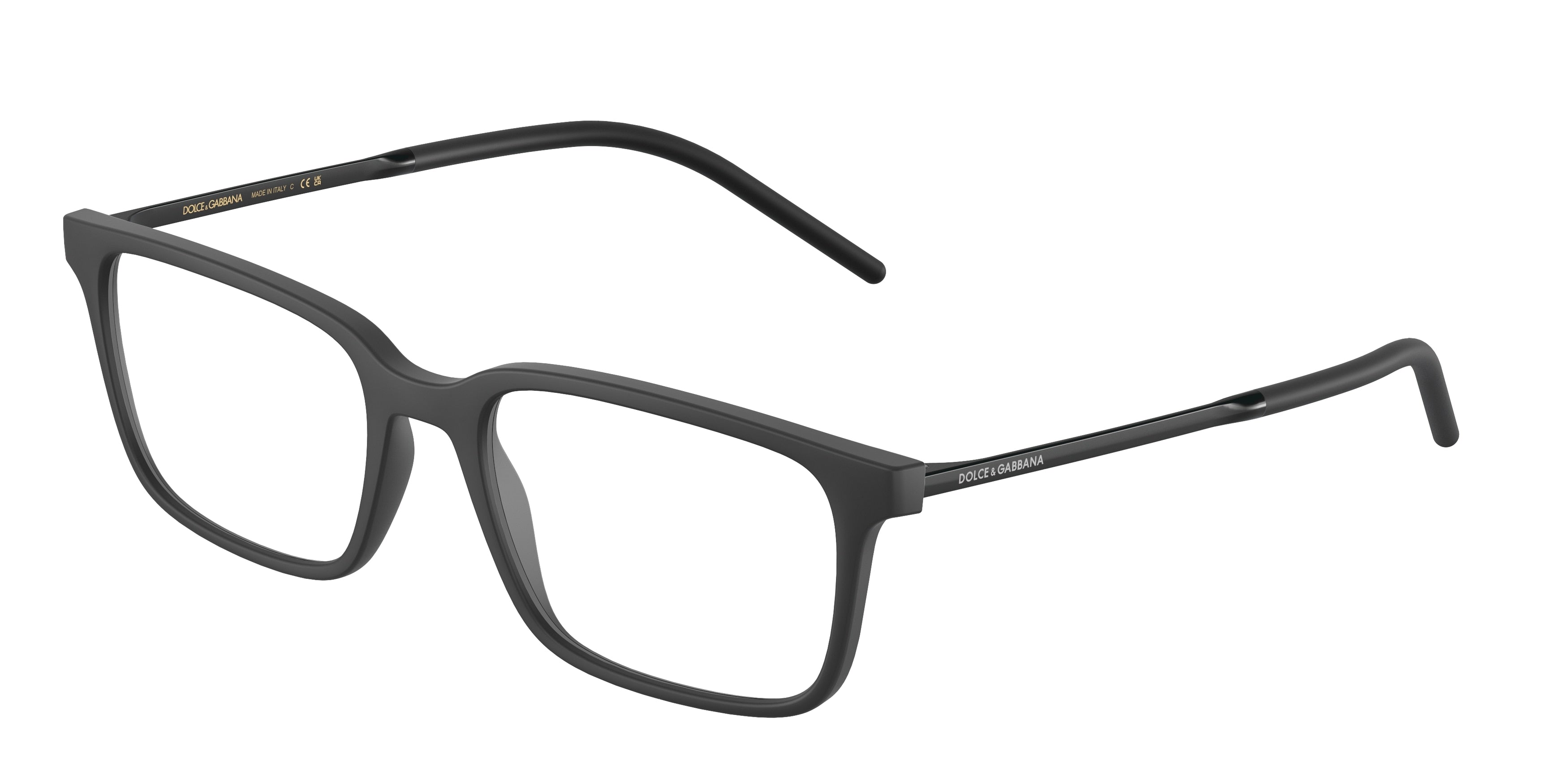 DOLCE & GABBANA DG5099 Rectangle Eyeglasses 2525-Matte Black 55-145-18 - Color Map Black