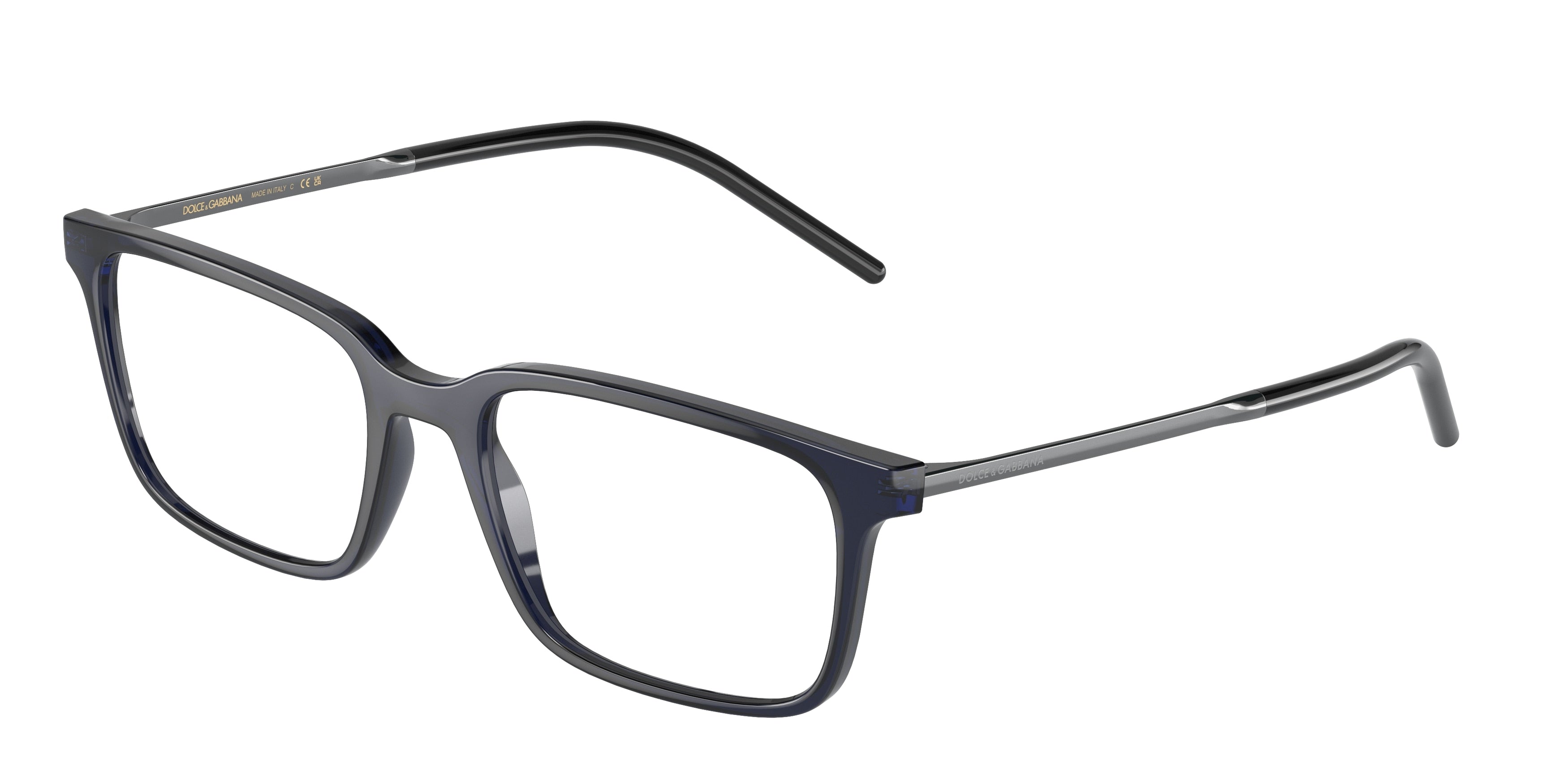 DOLCE & GABBANA DG5099 Rectangle Eyeglasses 3094-Transparent Blue 55-145-18 - Color Map Blue