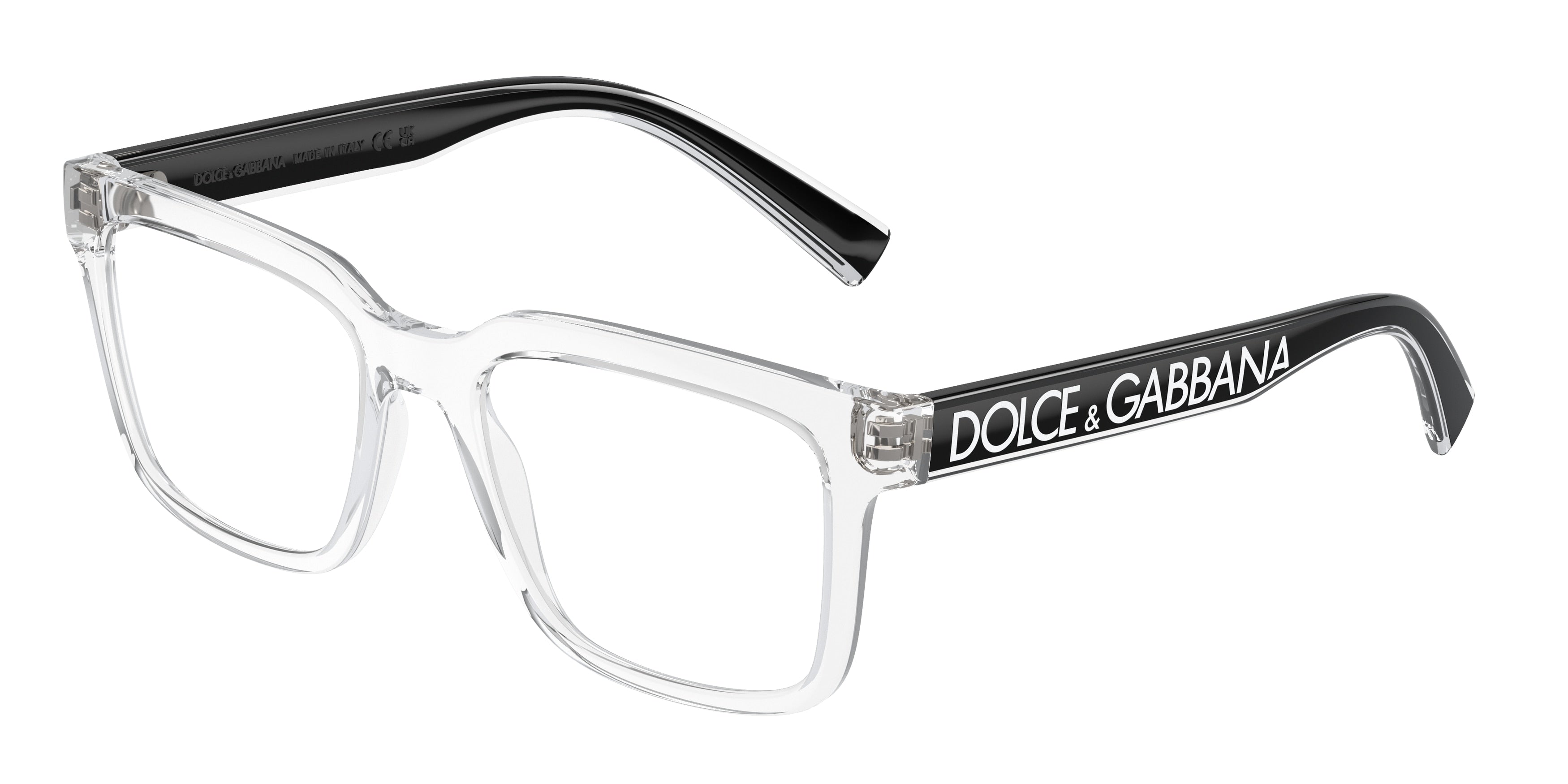 DOLCE & GABBANA DG5101 Square Eyeglasses 3133-Crystal 52-145-18 - Color Map Transparent