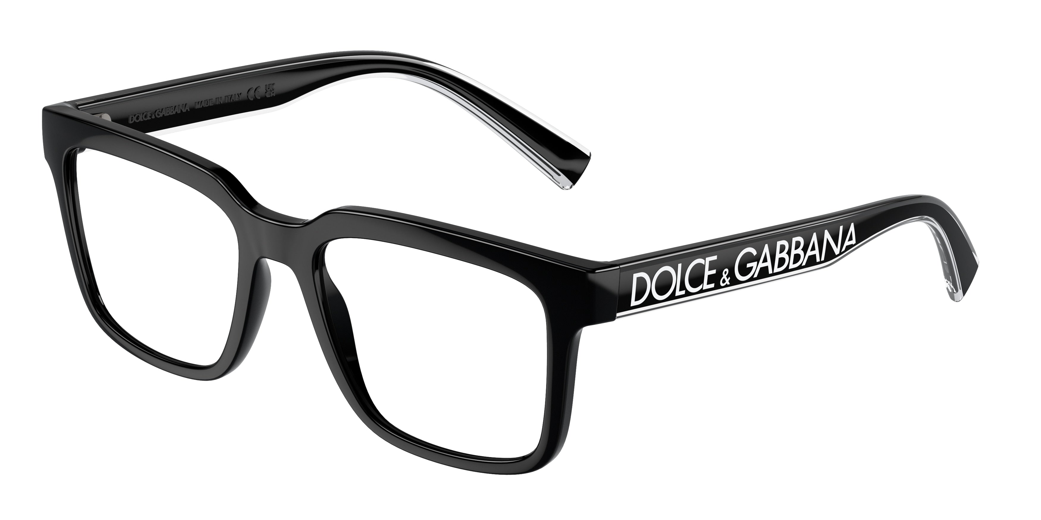 DOLCE & GABBANA DG5101 Square Eyeglasses 501-Black 52-145-18 - Color Map Black