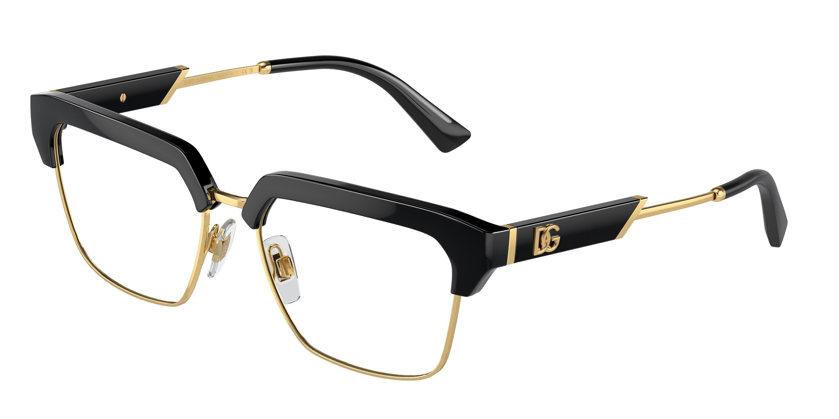 DOLCE & GABBANA DG5103 Square Eyeglasses 501-Black 55-145-17 - Color Map Black