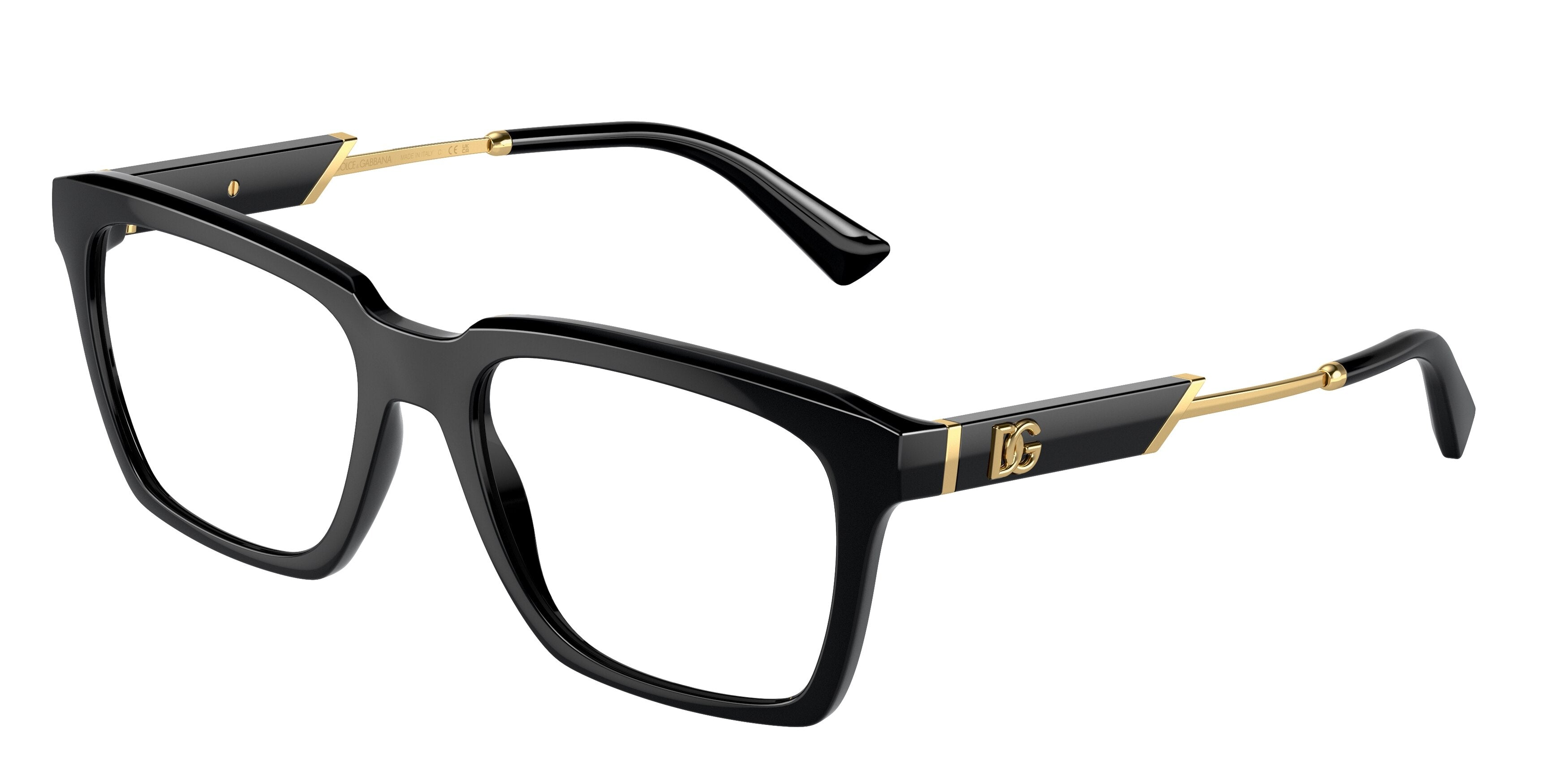 DOLCE & GABBANA DG5104 Square Eyeglasses 501-Black 54-145-18 - Color Map Black