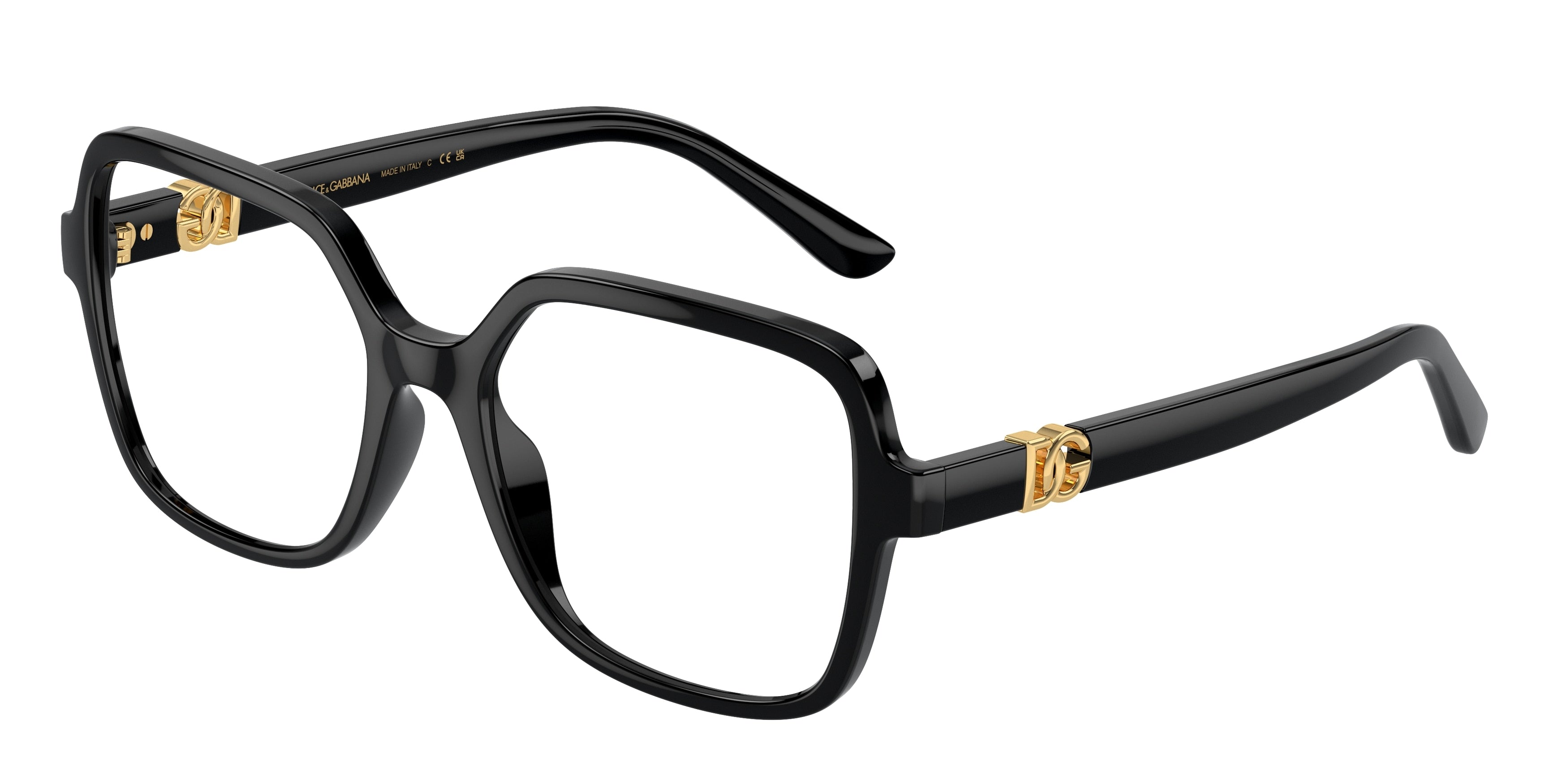 DOLCE & GABBANA DG5105U Square Eyeglasses 501-Black 55-145-18 - Color Map Black