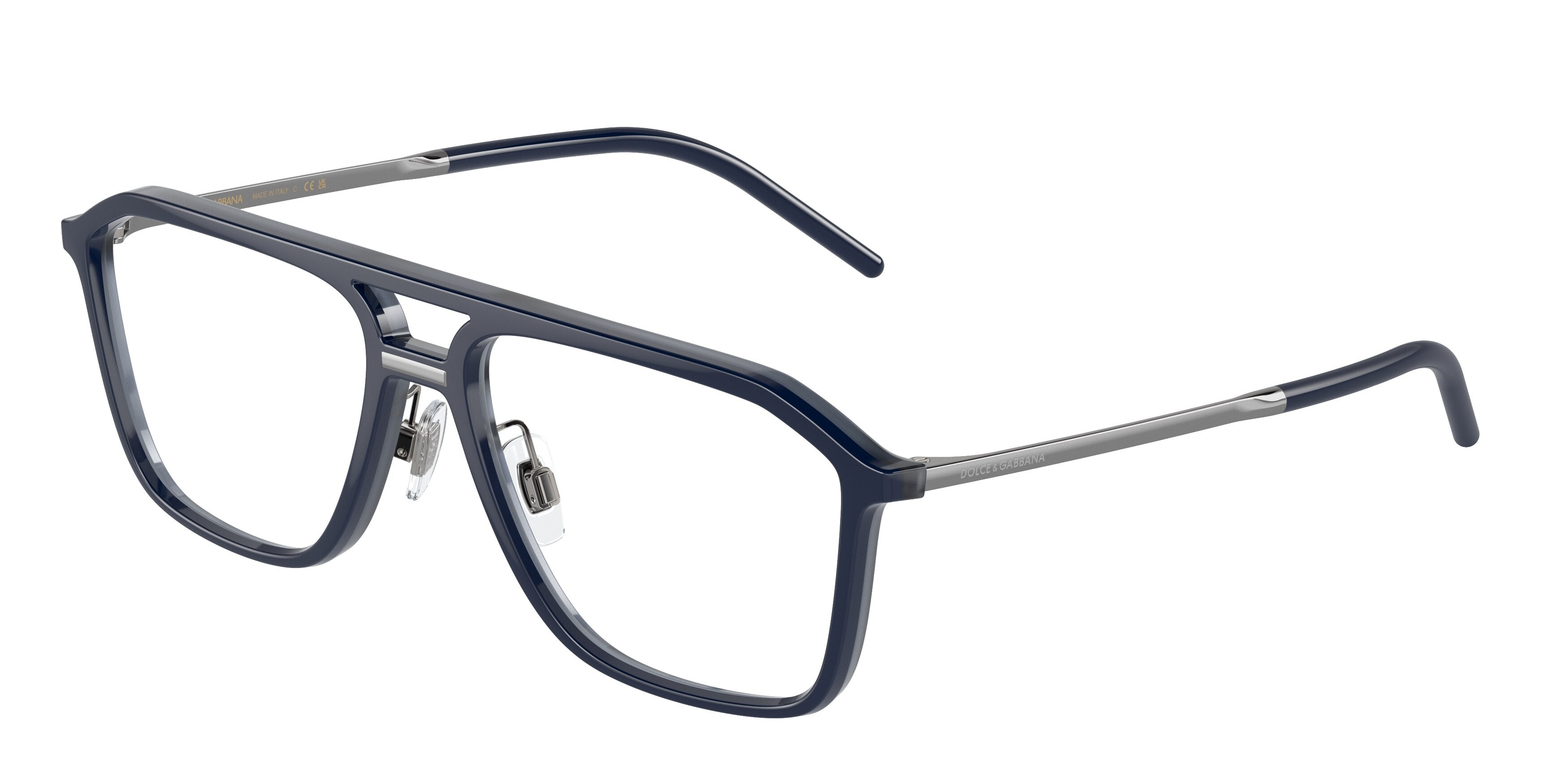 DOLCE & GABBANA DG5107 Pilot Eyeglasses 3294-Blue 55-145-16 - Color Map Blue