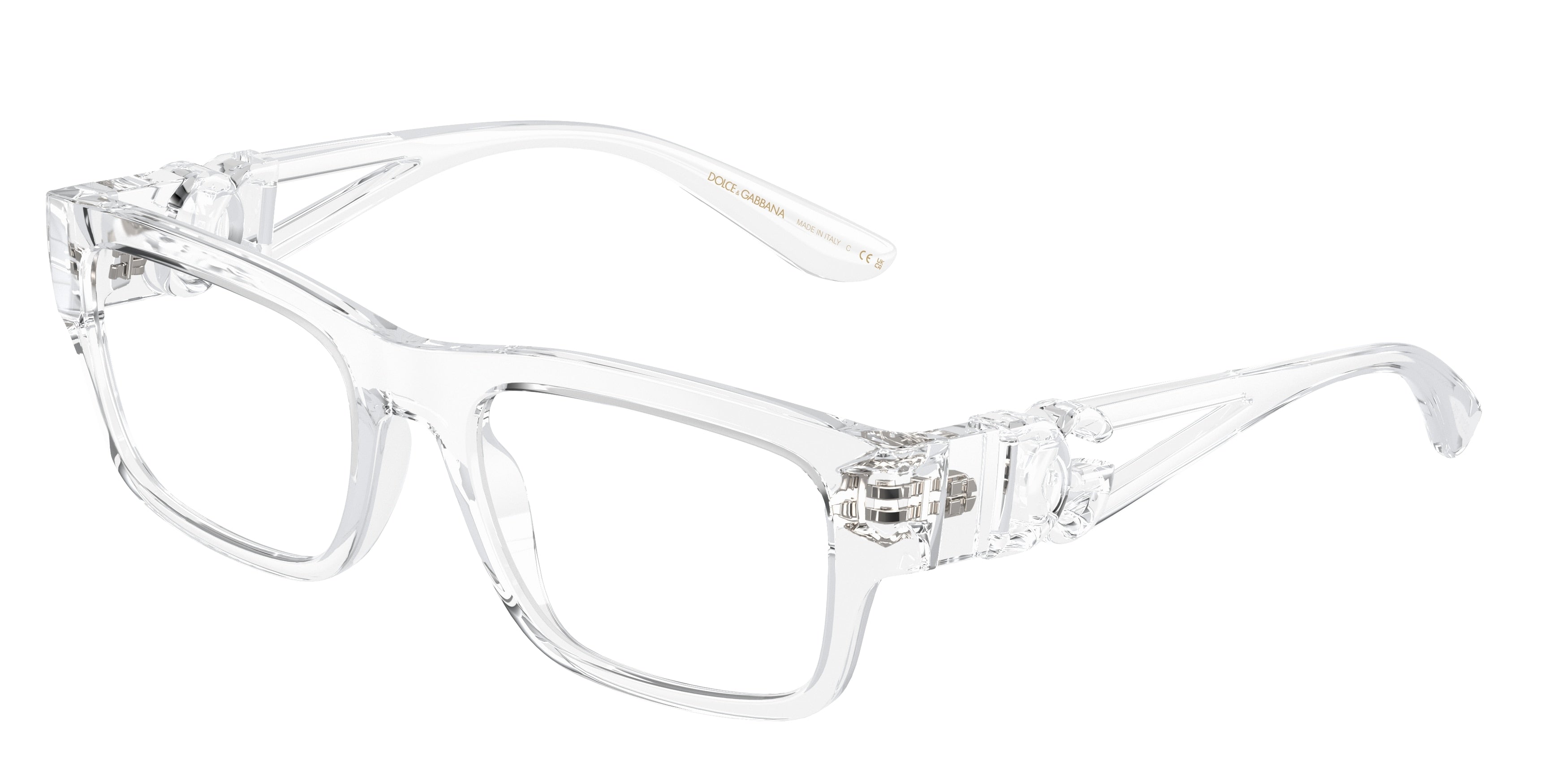 DOLCE & GABBANA DG5110 Rectangle Eyeglasses 3133-Crystal 53-145-19 - Color Map Transparent