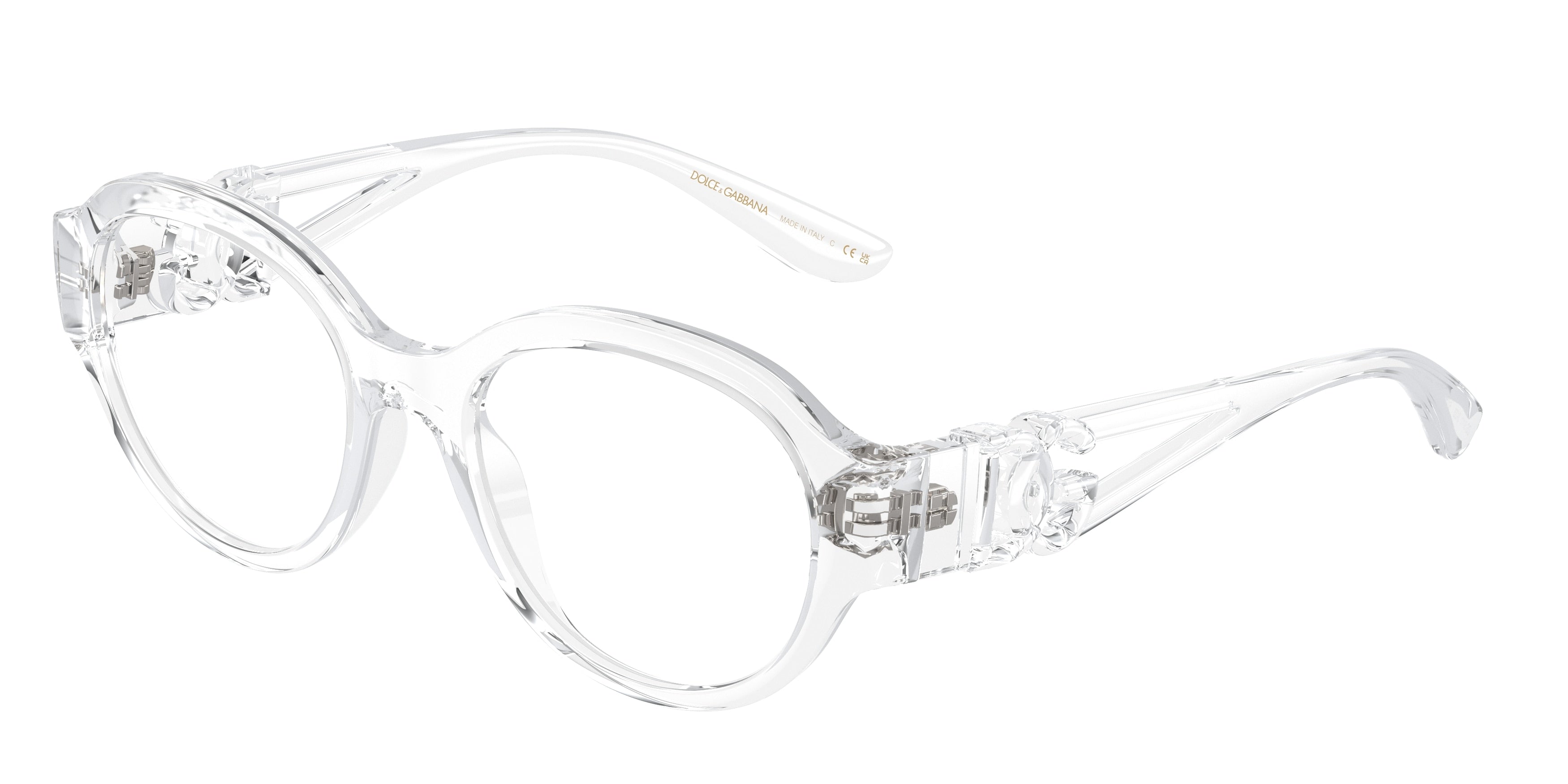 DOLCE & GABBANA DG5111 Phantos Eyeglasses 3133-Crystal 51-145-19 - Color Map Transparent