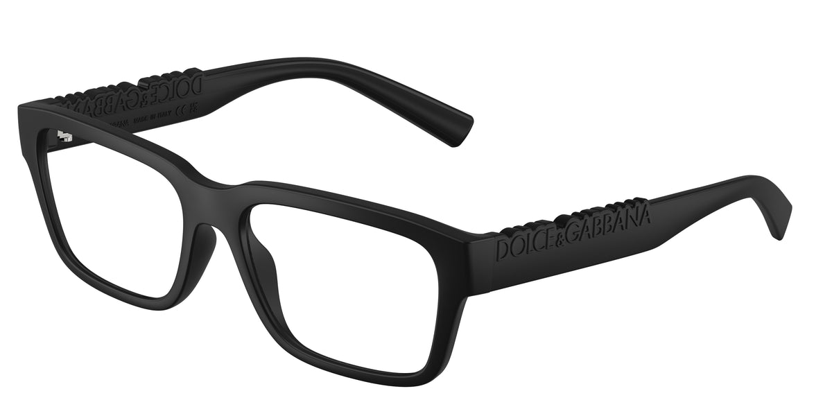 DOLCE & GABBANA DG5112 Rectangle Eyeglasses 2525-Matte Black 55-145-17 - Color Map Black