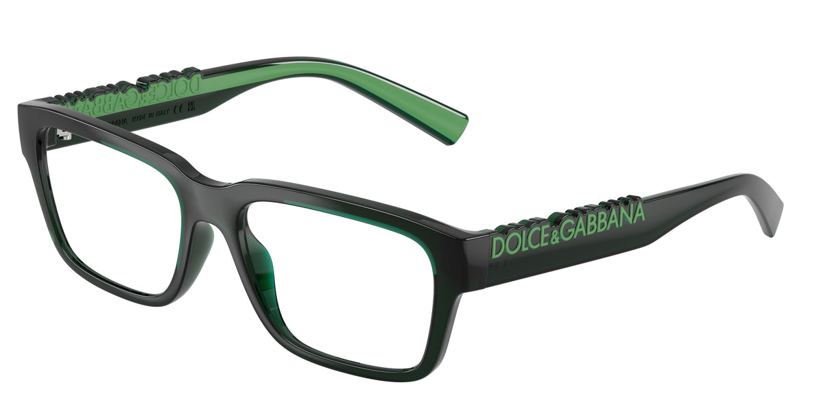 DOLCE & GABBANA DG5112 Rectangle Eyeglasses 3008-Transparent Green 55-145-17 - Color Map Green
