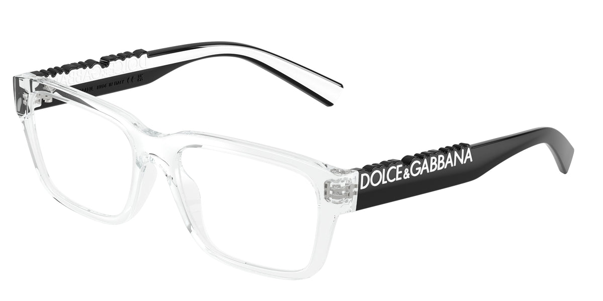 DOLCE & GABBANA DG5112 Rectangle Eyeglasses 3133-Crystal 55-145-17 - Color Map Transparent