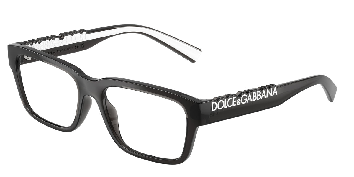 DOLCE & GABBANA DG5112 Rectangle Eyeglasses 3160-Transparent Dark Grey 55-145-17 - Color Map Grey
