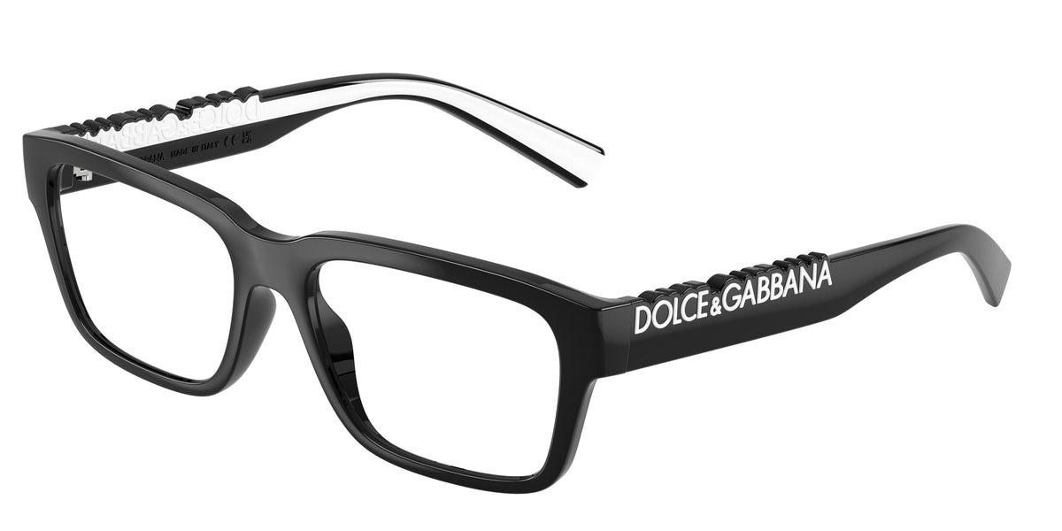 DOLCE & GABBANA DG5112 Rectangle Eyeglasses 501-Black 55-145-17 - Color Map Black