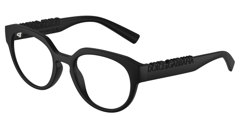 DOLCE & GABBANA DG5113 Phantos Eyeglasses 2525-Matte Black 53-145-21 - Color Map Black