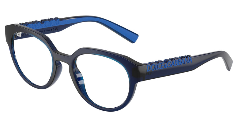 DOLCE & GABBANA DG5113 Phantos Eyeglasses 3009-Transparent Dark Blue 53-145-21 - Color Map Blue