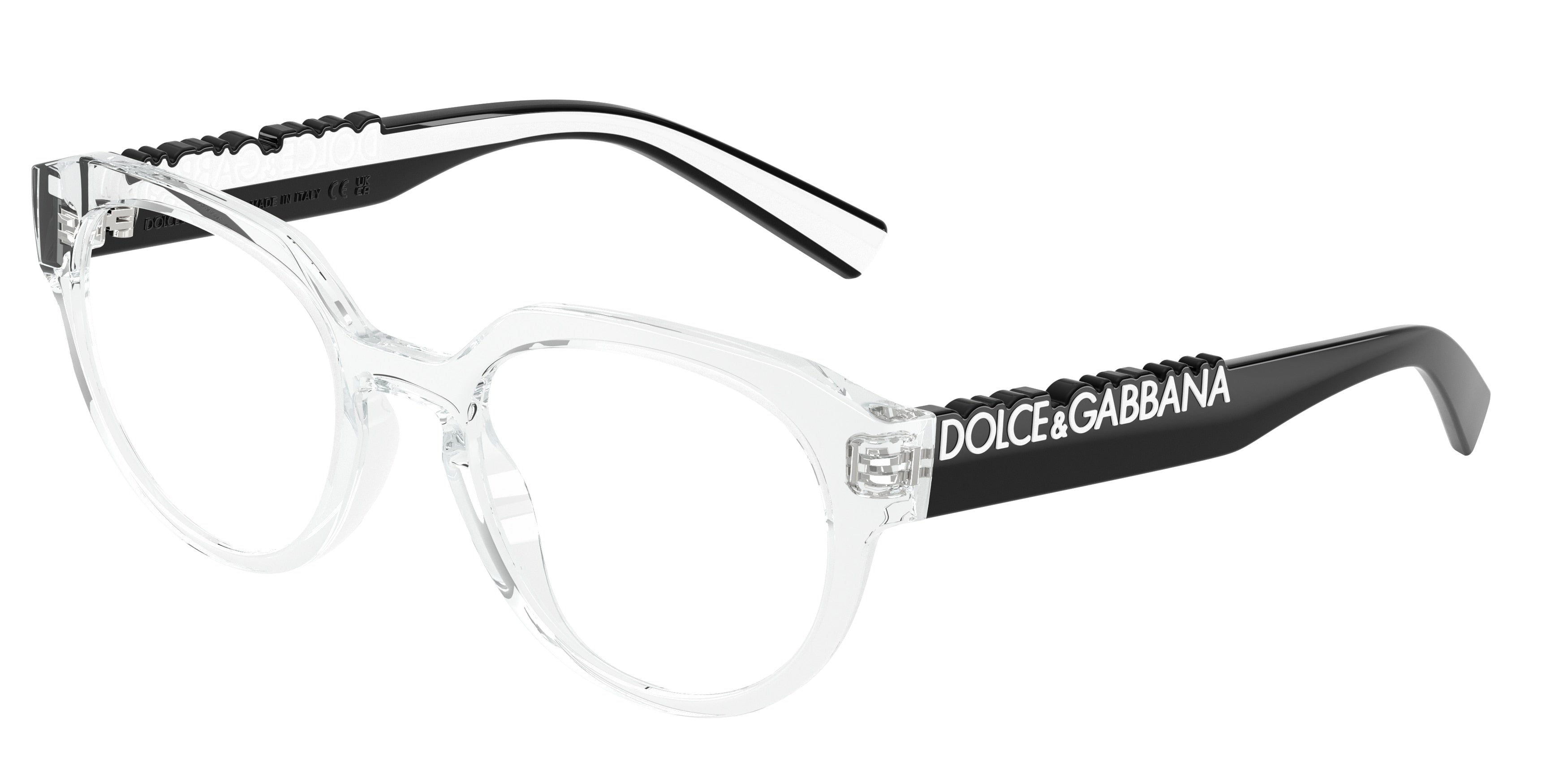 DOLCE & GABBANA DG5113 Phantos Eyeglasses  3133-Crystal 53-145-21 - Color Map Transparent